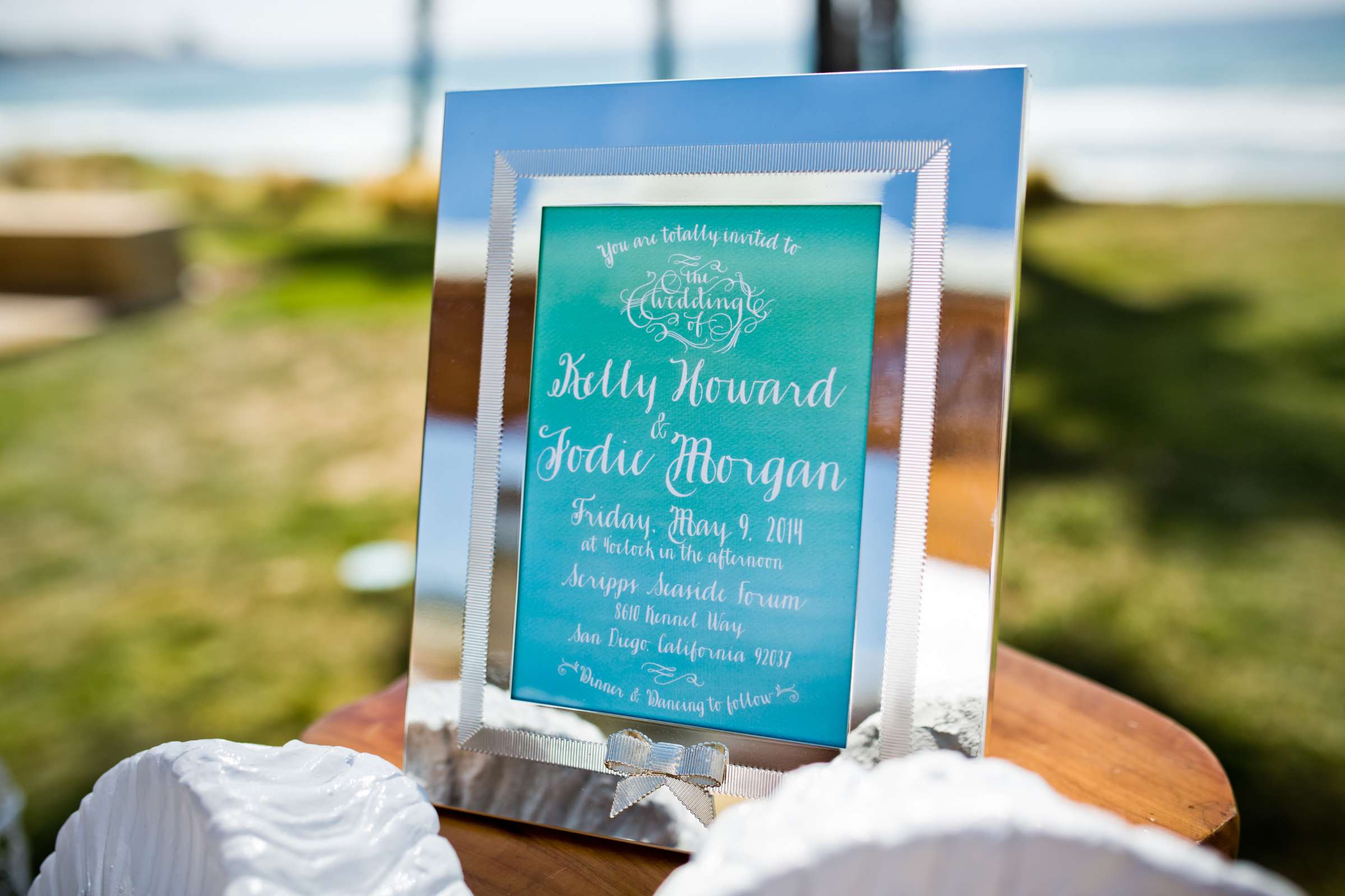 Invitation at Scripps Seaside Forum Wedding coordinated by Carmin Designs, Kelly and Jodie Wedding Photo #61 by True Photography