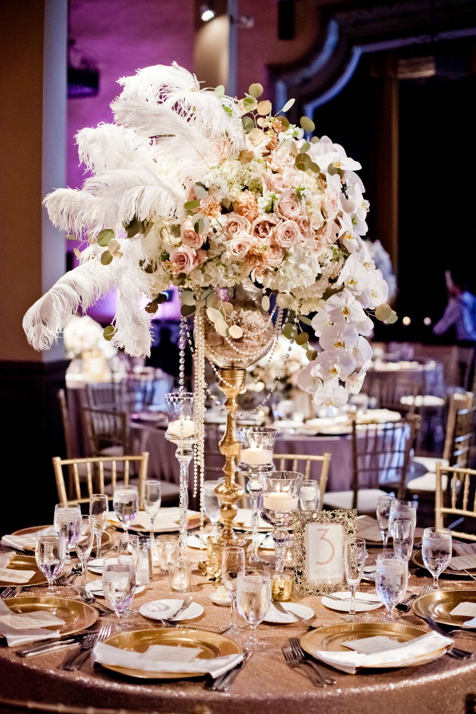 Centerpieces, Table Shots at The Prado Wedding coordinated by Monarch Weddings, Jennifer and Chad Wedding Photo #47 by True Photography