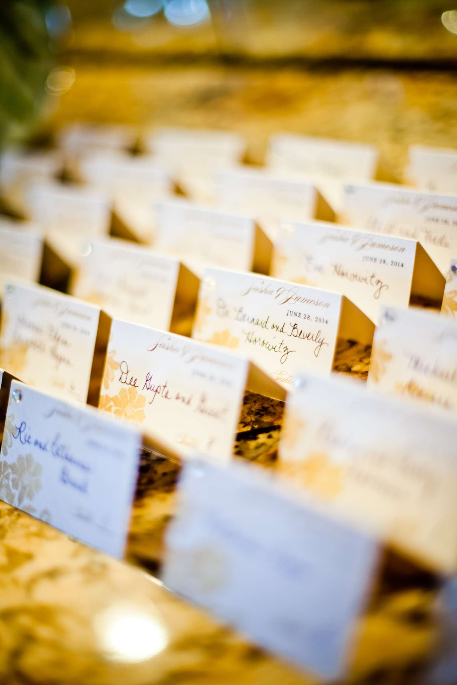 Name Cards at Surf & Sand Resort Wedding coordinated by Surf & Sand Resort, Sasha and Jameson Wedding Photo #122673 by True Photography