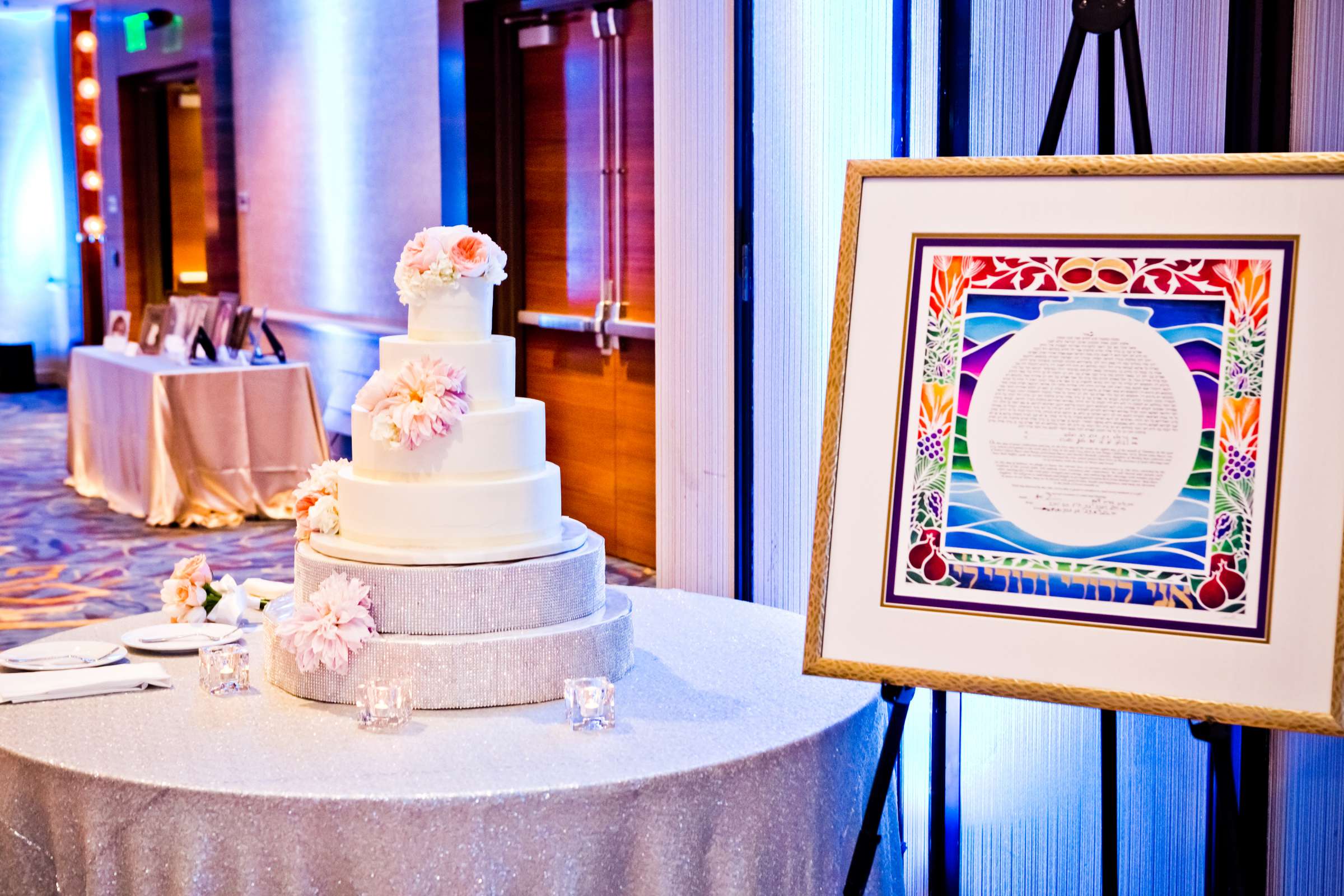 Ketubah, Cake at Marriott Marquis San Diego Marina Wedding coordinated by Victoria Weddings & Events, Rachel and Efrem Wedding Photo #123616 by True Photography