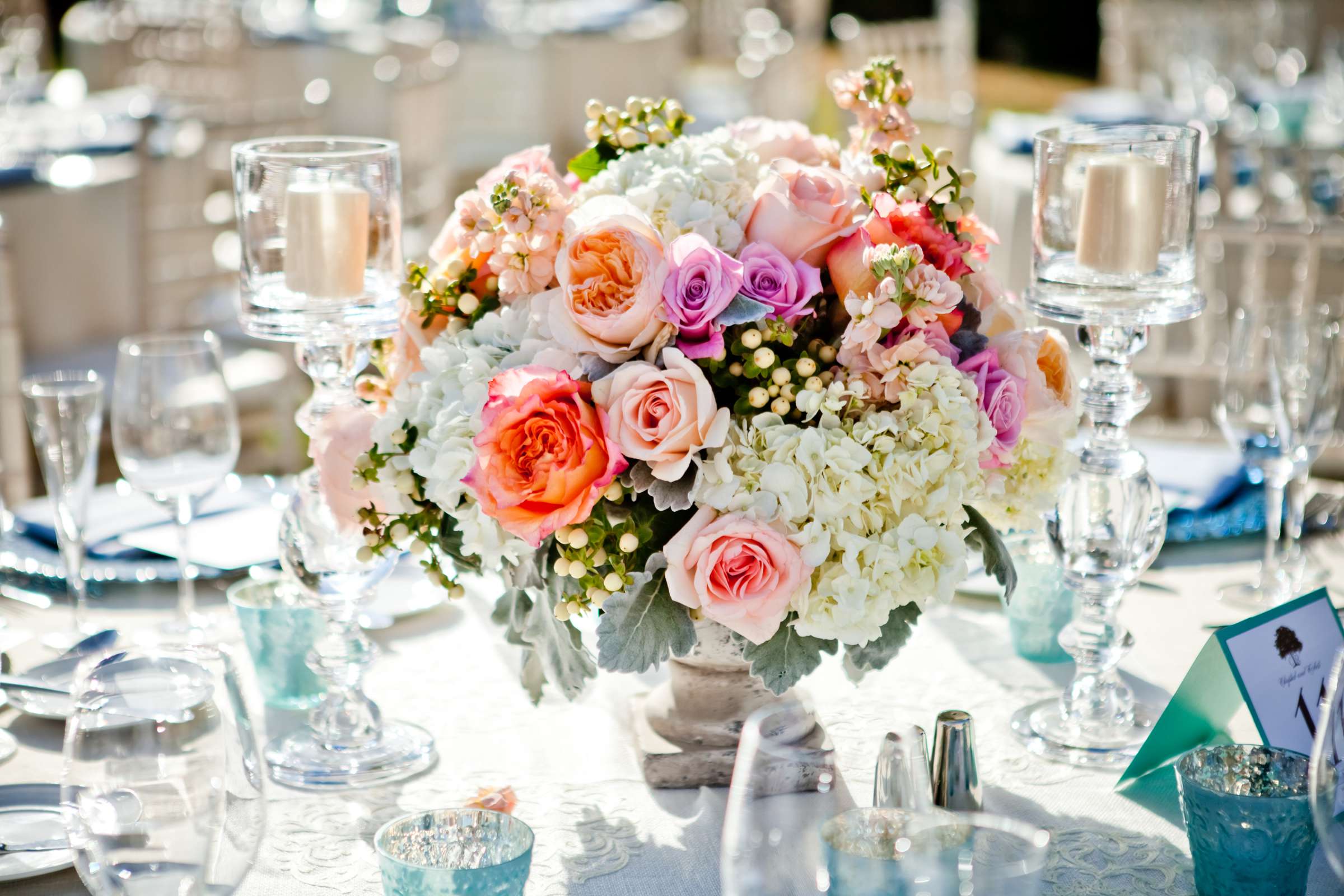 Centerpieces at Rancho Valencia Wedding coordinated by Details Defined, Chrystal and Robert Wedding Photo #124446 by True Photography