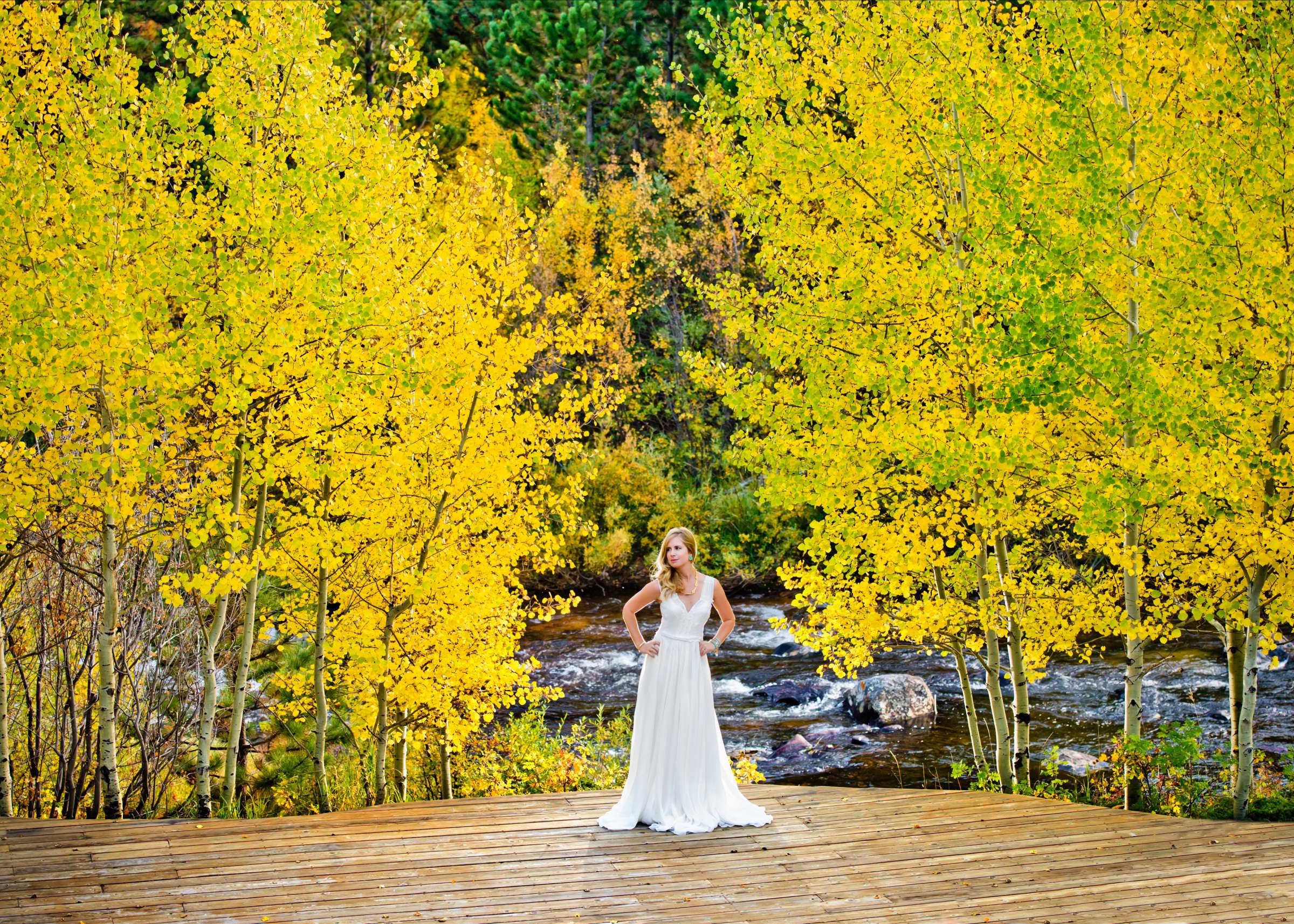 Wild Basin Lodge Wedding, Fall Leaves Wedding Photo #13 by True Photography