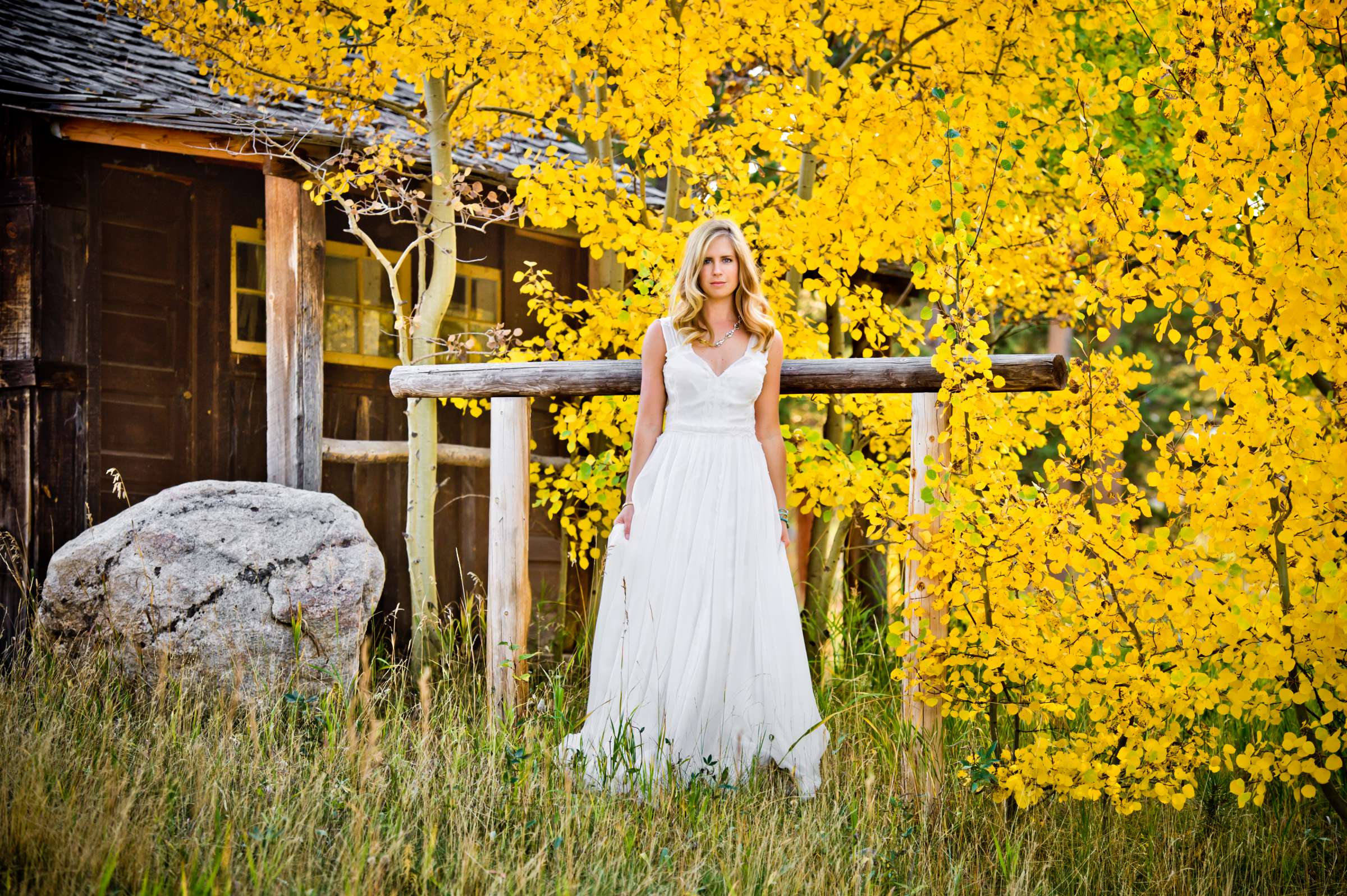 Wild Basin Lodge Wedding, Fall Leaves Wedding Photo #14 by True Photography