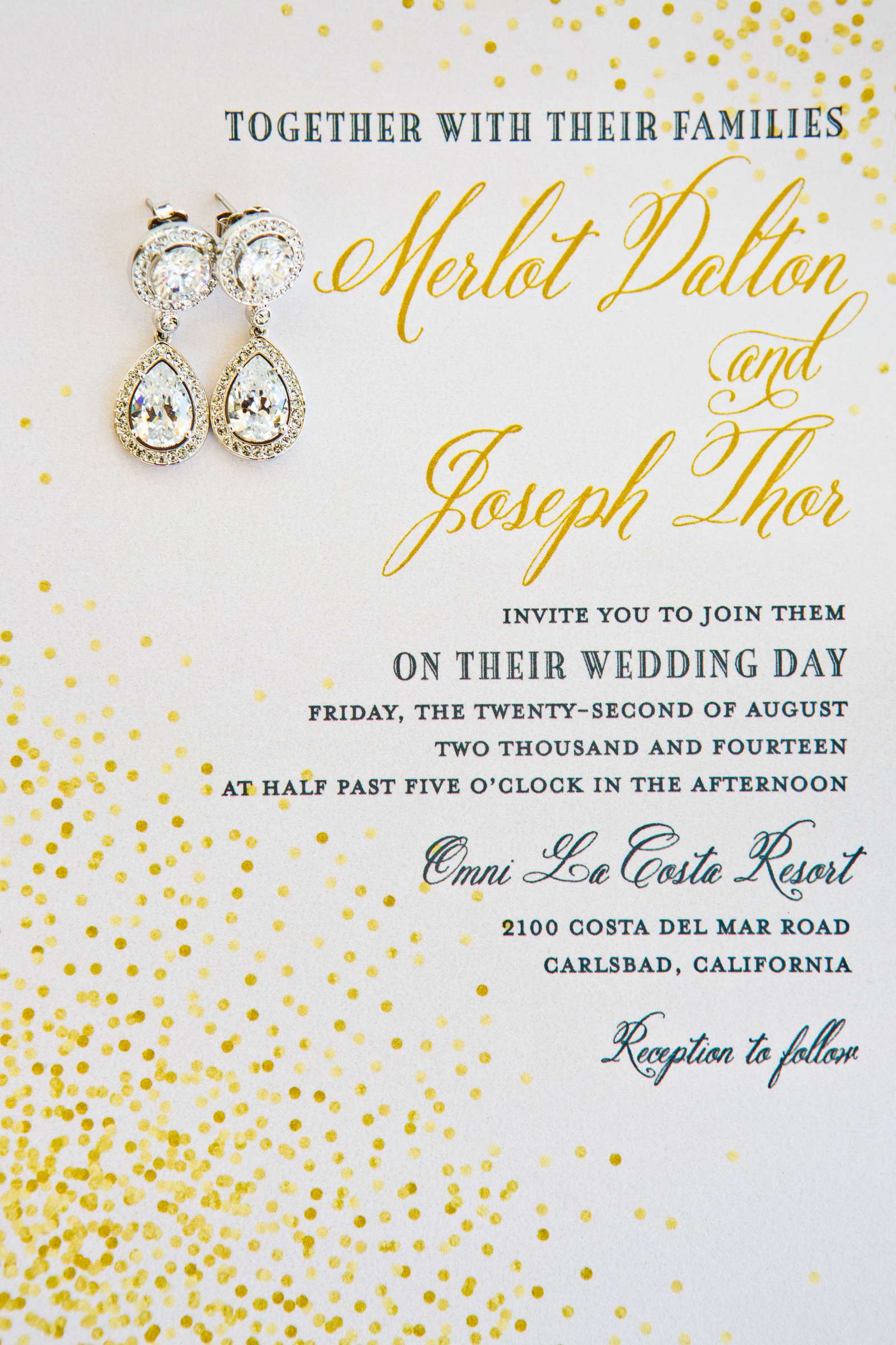 Jewelry, Invitation at Omni La Costa Resort & Spa Wedding coordinated by A Diamond Celebration, Merlot and Joe Wedding Photo #20 by True Photography
