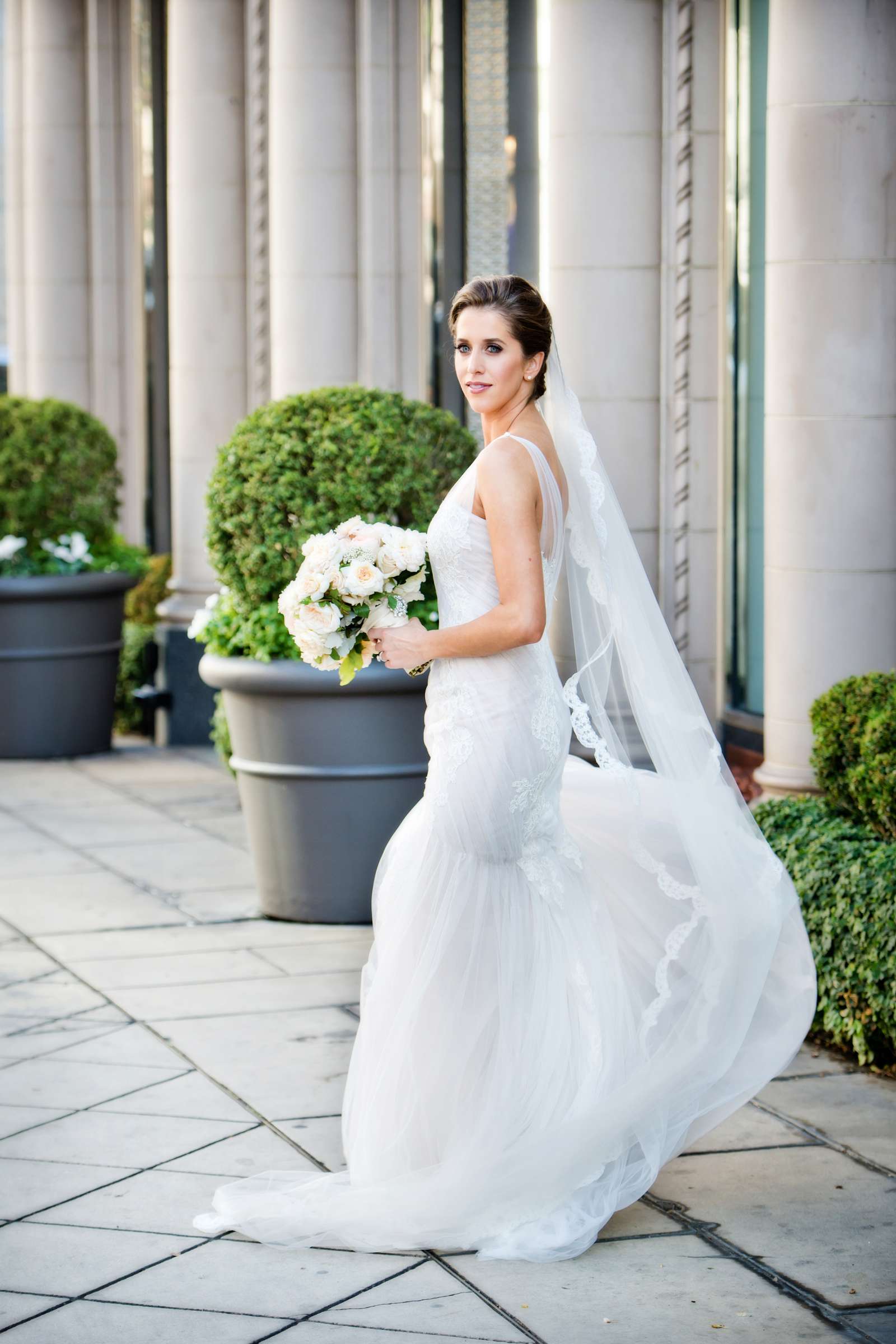 Wedding Dress at Beverly Wilshire Wedding coordinated by Pryor Events, Kelly and Julio Wedding Photo #61 by True Photography