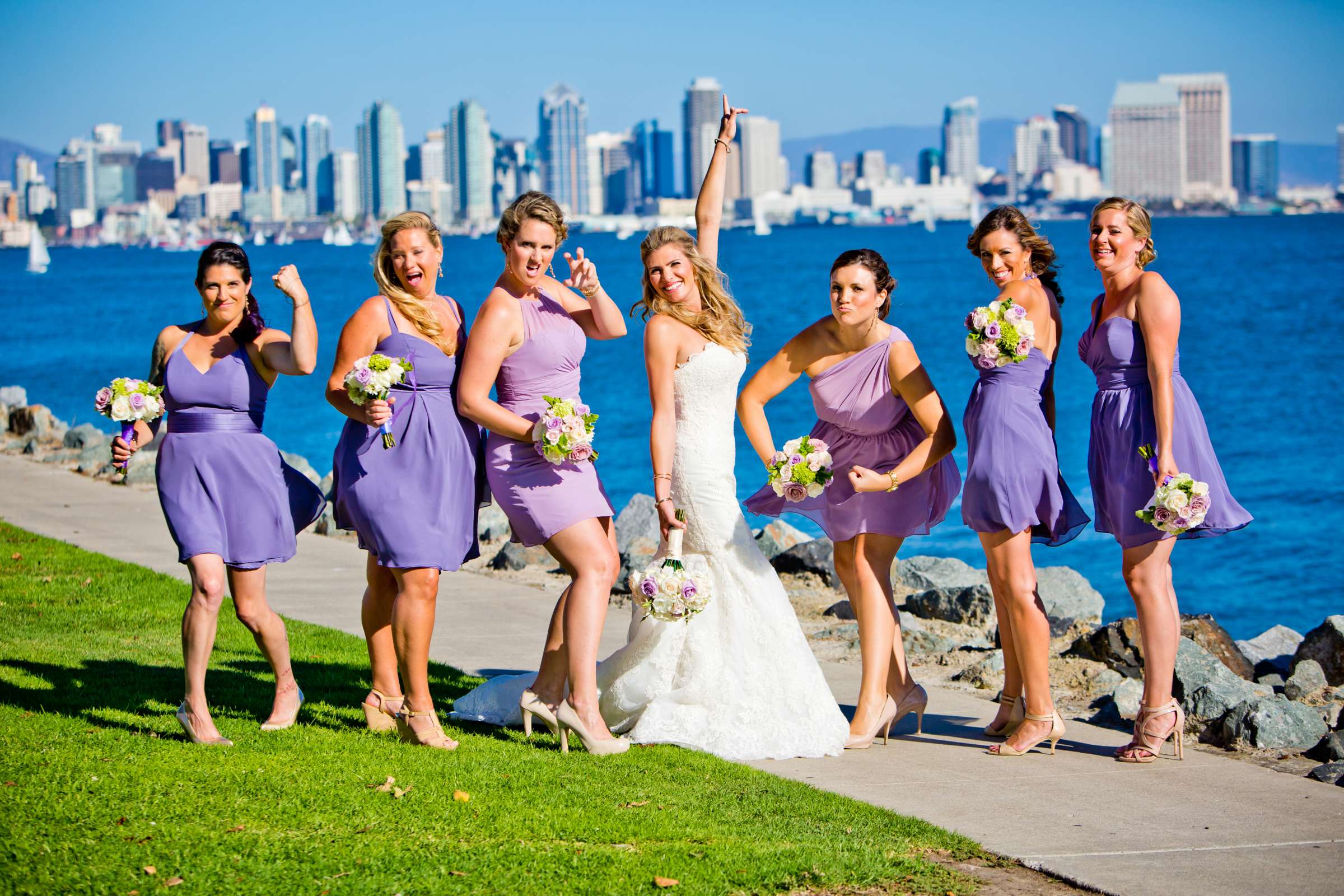 Bridesmaids at San Diego Central Library Wedding coordinated by A Diamond Celebration, Danielle and Alex Wedding Photo #134745 by True Photography