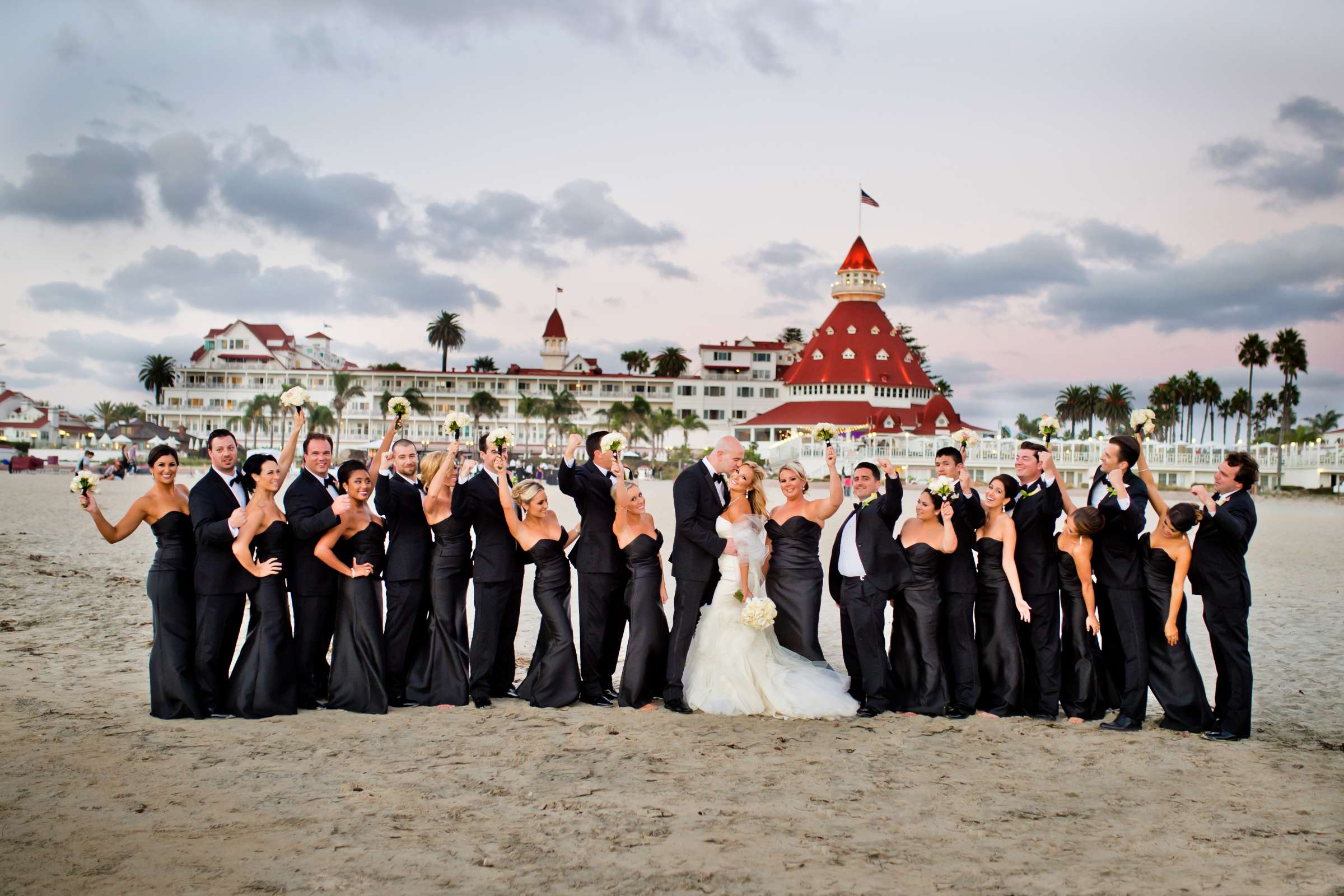 Bridal Party, Beach at Hotel Del Coronado Wedding coordinated by I Do Weddings, Michelle and Ahmad Wedding Photo #11 by True Photography