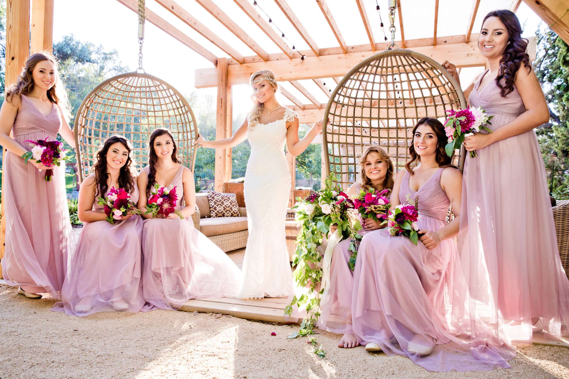 Bridesmaids at Temecula Creek Inn Wedding coordinated by LexxEvents, Mariah and Phillip Wedding Photo #11 by True Photography