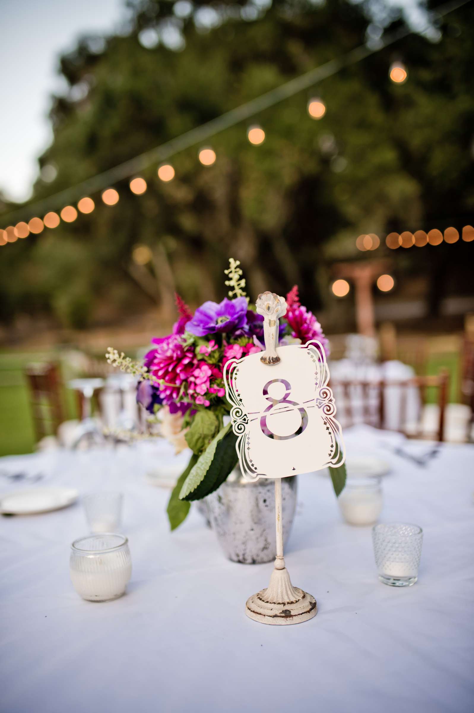 Centerpieces at Temecula Creek Inn Wedding coordinated by LexxEvents, Mariah and Phillip Wedding Photo #58 by True Photography