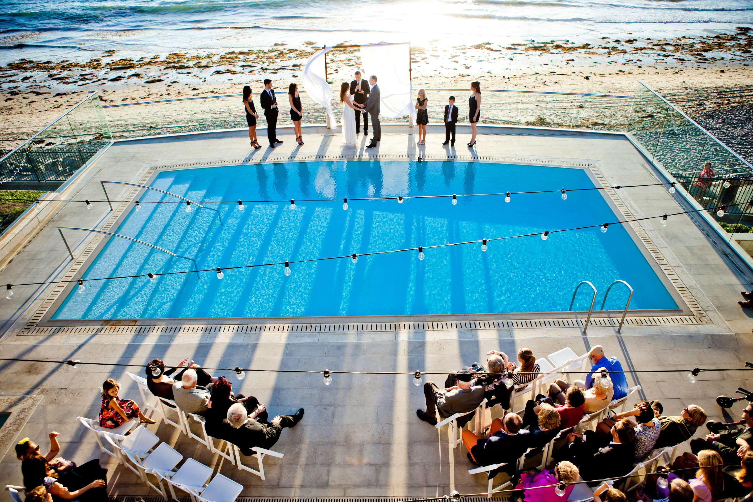 Ceremony at The Strand Beach Club Wedding, Susie and Joshua Wedding Photo #137416 by True Photography