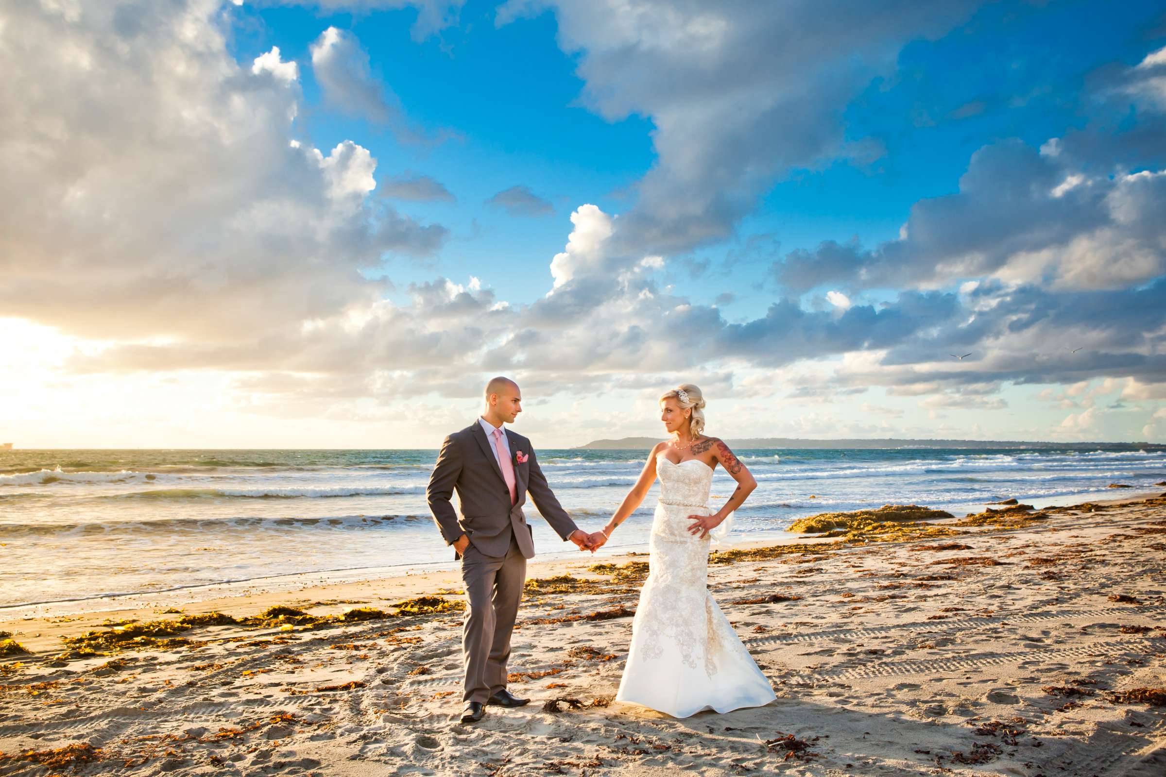 Bride and Groom, Beach at Wedding coordinated by Creative Affairs Inc, Olivia and Trevor Wedding Photo #137508 by True Photography