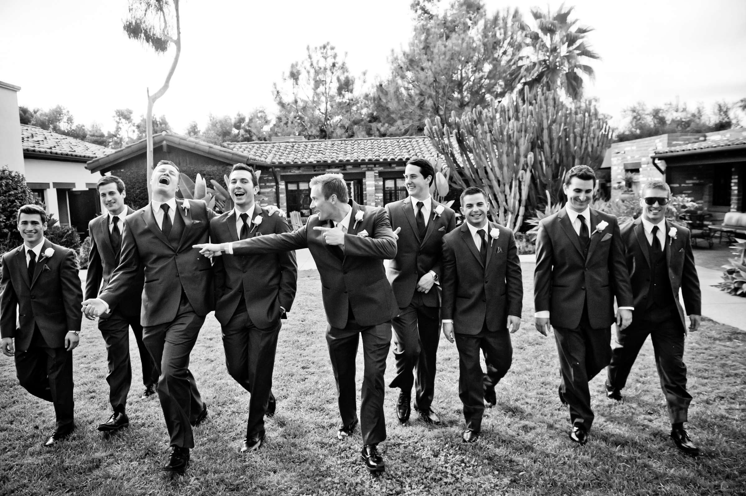 Groomsmen, Black and White photo at Estancia Wedding coordinated by CBS Weddings, Kaslin and Andy Wedding Photo #27 by True Photography