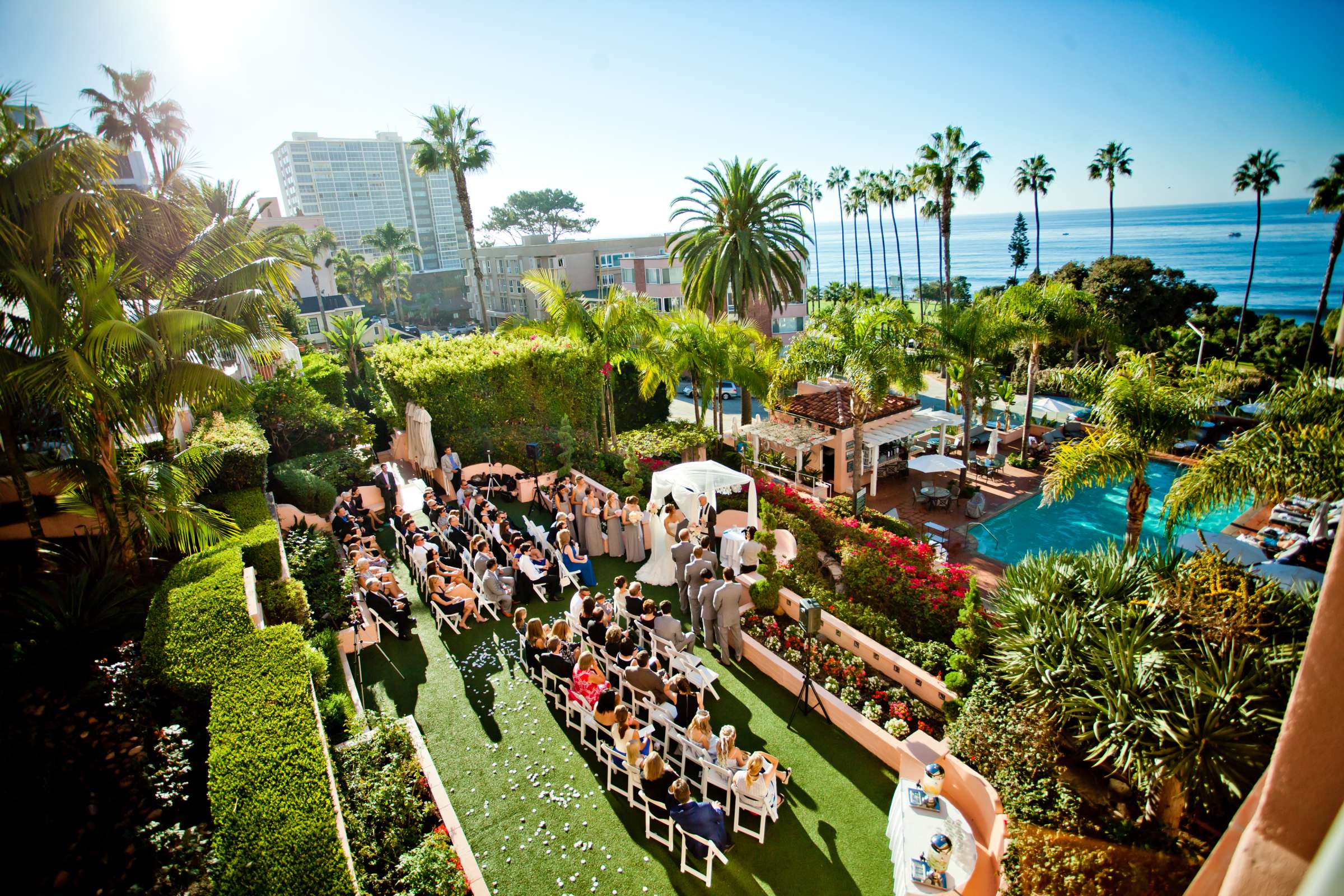 Ceremony at La Valencia Wedding coordinated by Love Marks the Spot, Karin and Nick Wedding Photo #9 by True Photography