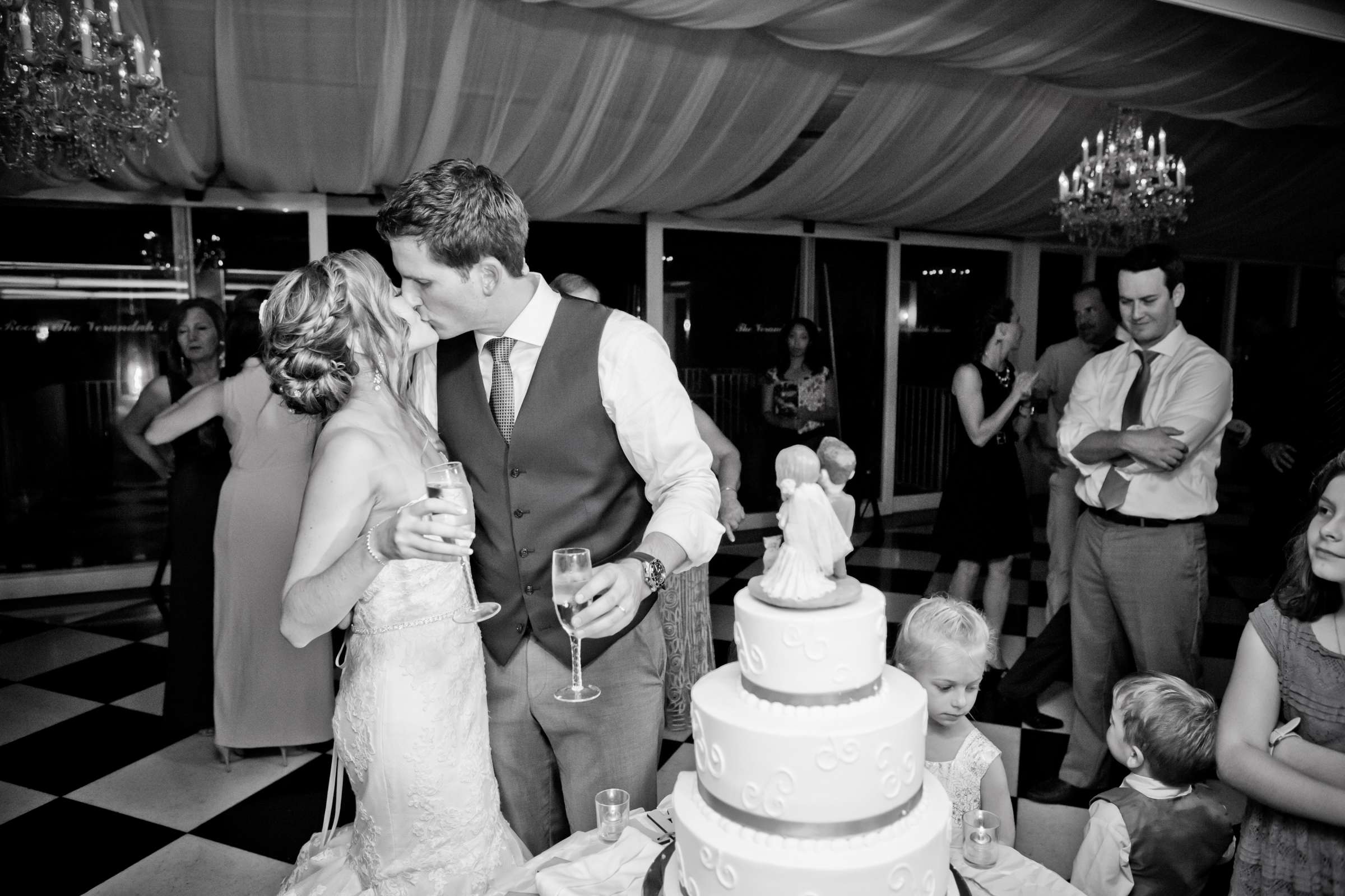 Cake Cutting at La Valencia Wedding coordinated by Love Marks the Spot, Karin and Nick Wedding Photo #64 by True Photography