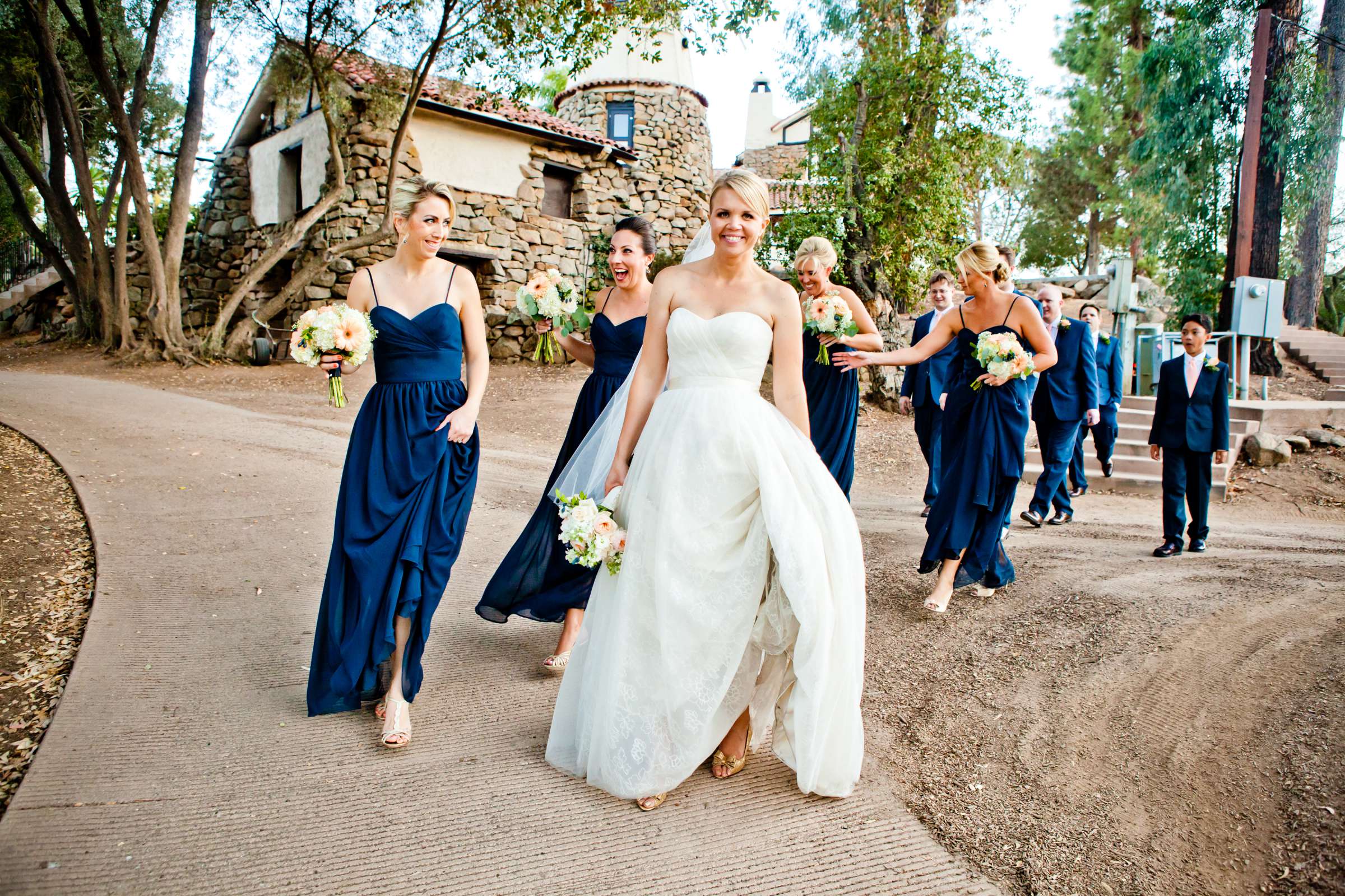 Bridal Party at Mt Woodson Castle Wedding, Kate and Jake Wedding Photo #42 by True Photography