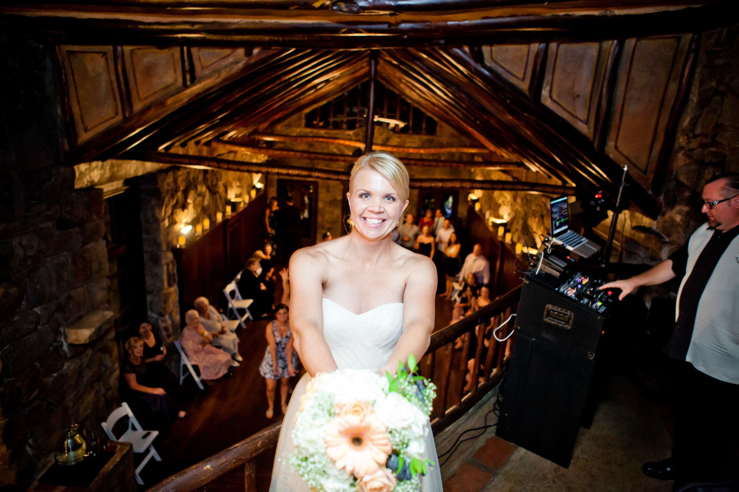 Bouquet and Garter Toss at Mt Woodson Castle Wedding, Kate and Jake Wedding Photo #51 by True Photography