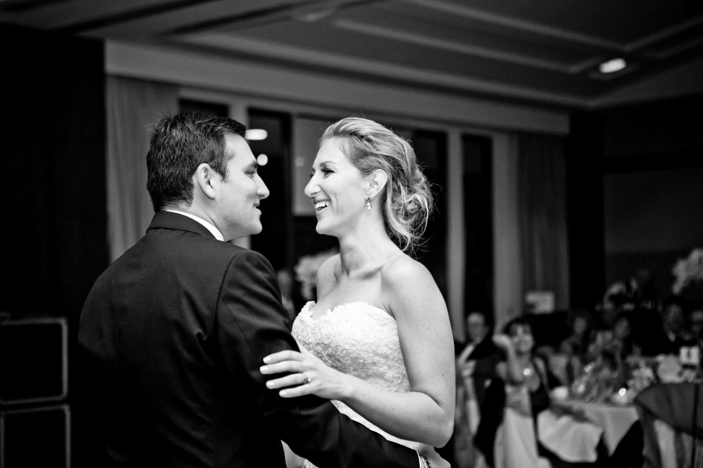 Black and White photo at Hyatt Regency Mission Bay Wedding coordinated by Amy June Weddings & Events, Rachel and Alexander Wedding Photo #34 by True Photography