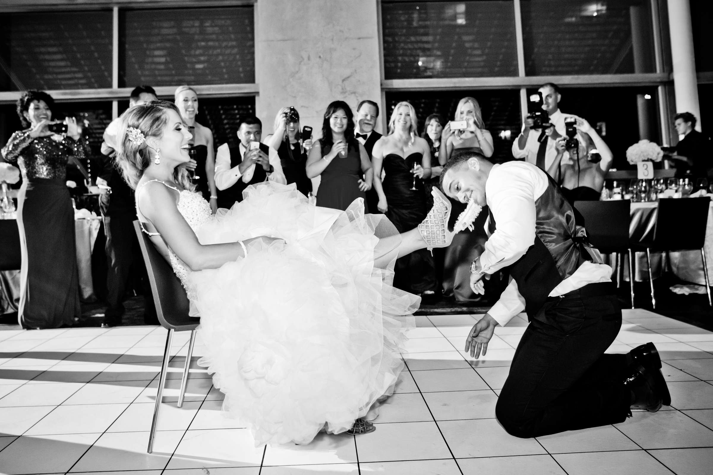 Black and White photo at San Diego Central Library Wedding, Camille and JuanCarlos Wedding Photo #48 by True Photography