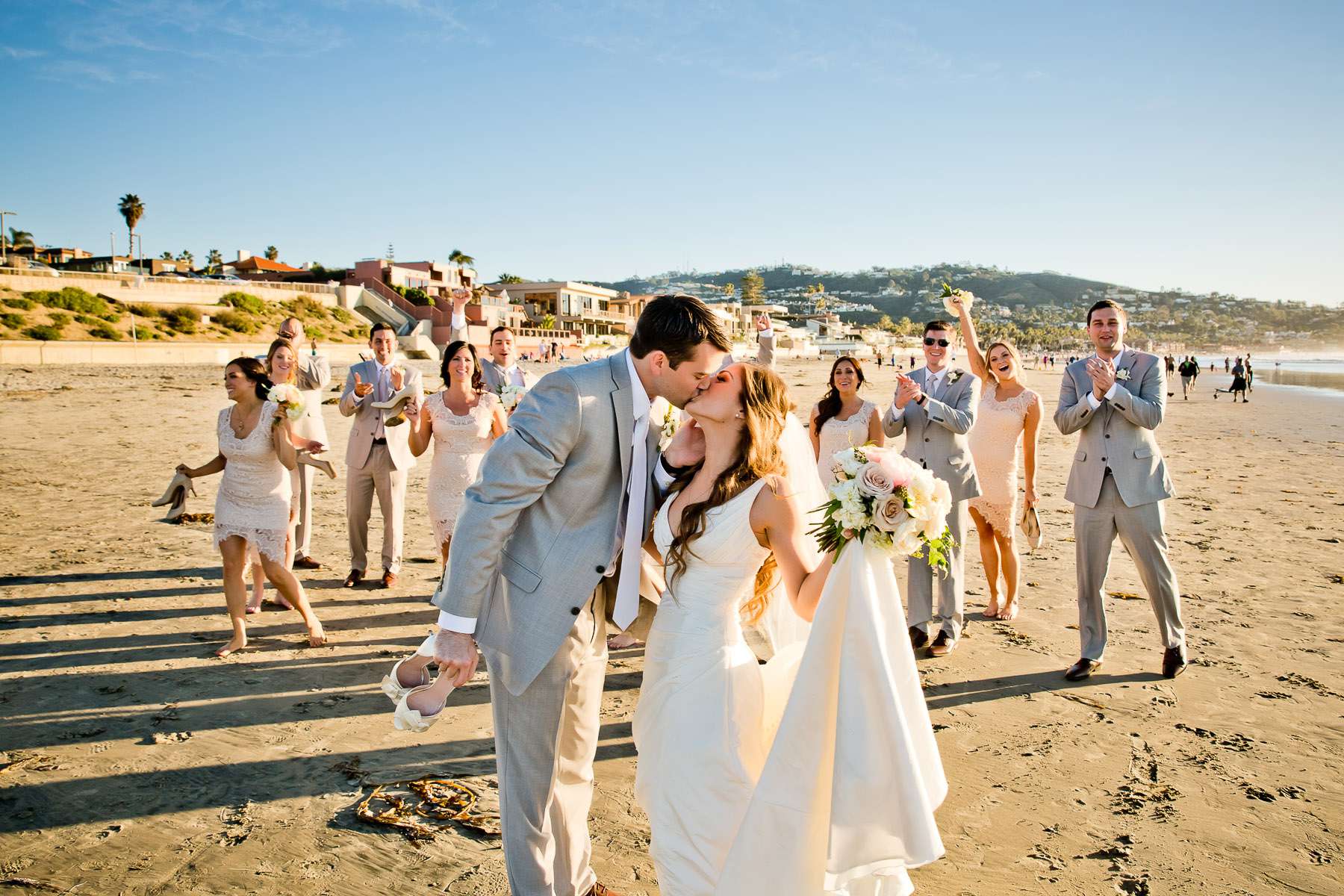 Bridal Party, Beach at Scripps Seaside Forum Wedding coordinated by Diane Christine Events, Jacqueline and Ross Wedding Photo #142341 by True Photography