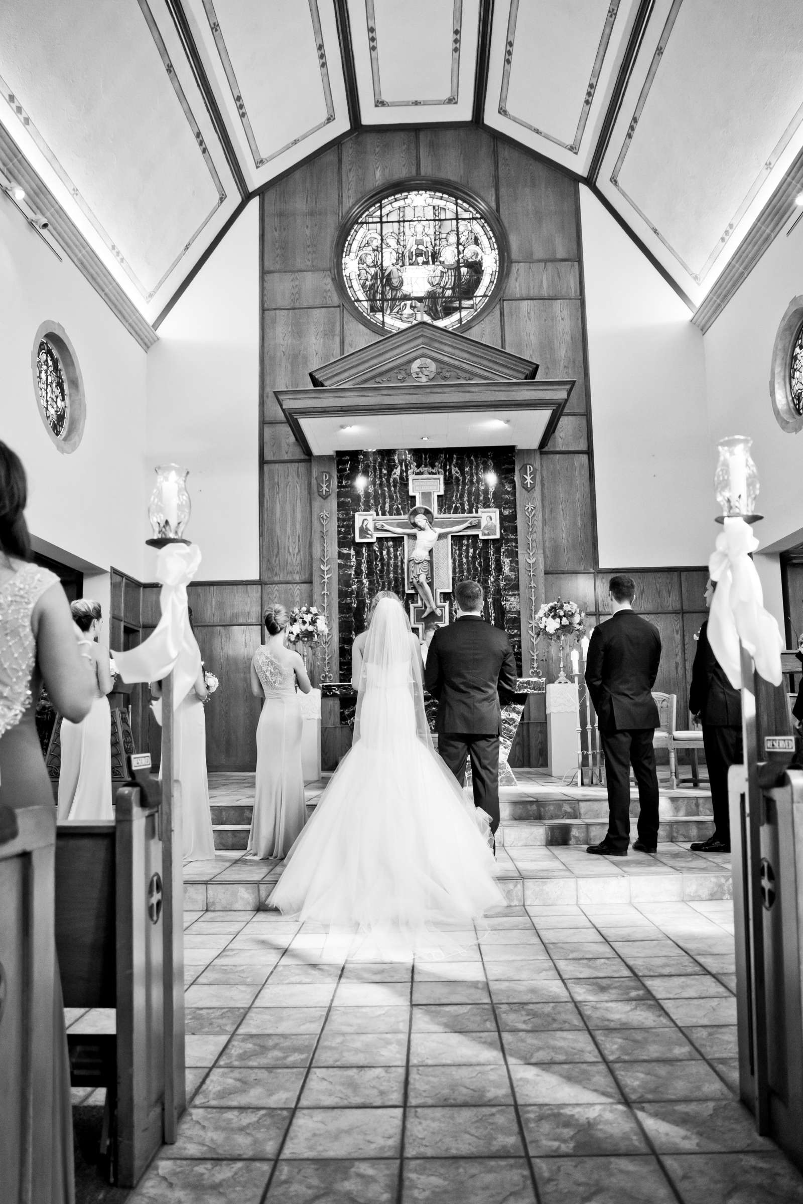 Ceremony, Black and White photo at Estancia Wedding coordinated by Pink Papaya, Brittni and Nicholas Wedding Photo #142904 by True Photography