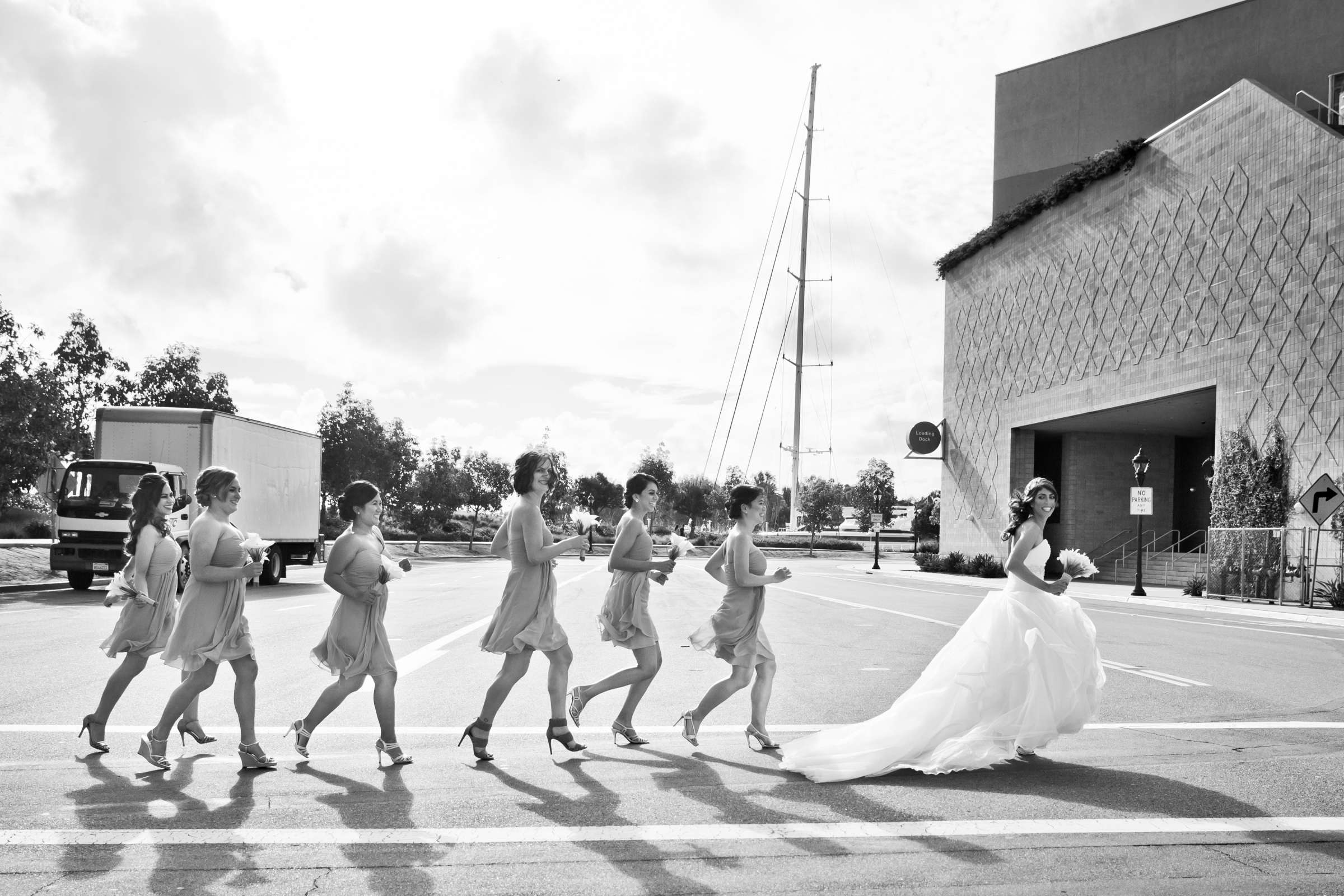 Black and White photo at Hilton San Diego Bayfront Wedding coordinated by Holly Kalkin Weddings, Lauren and Stephen Wedding Photo #143456 by True Photography