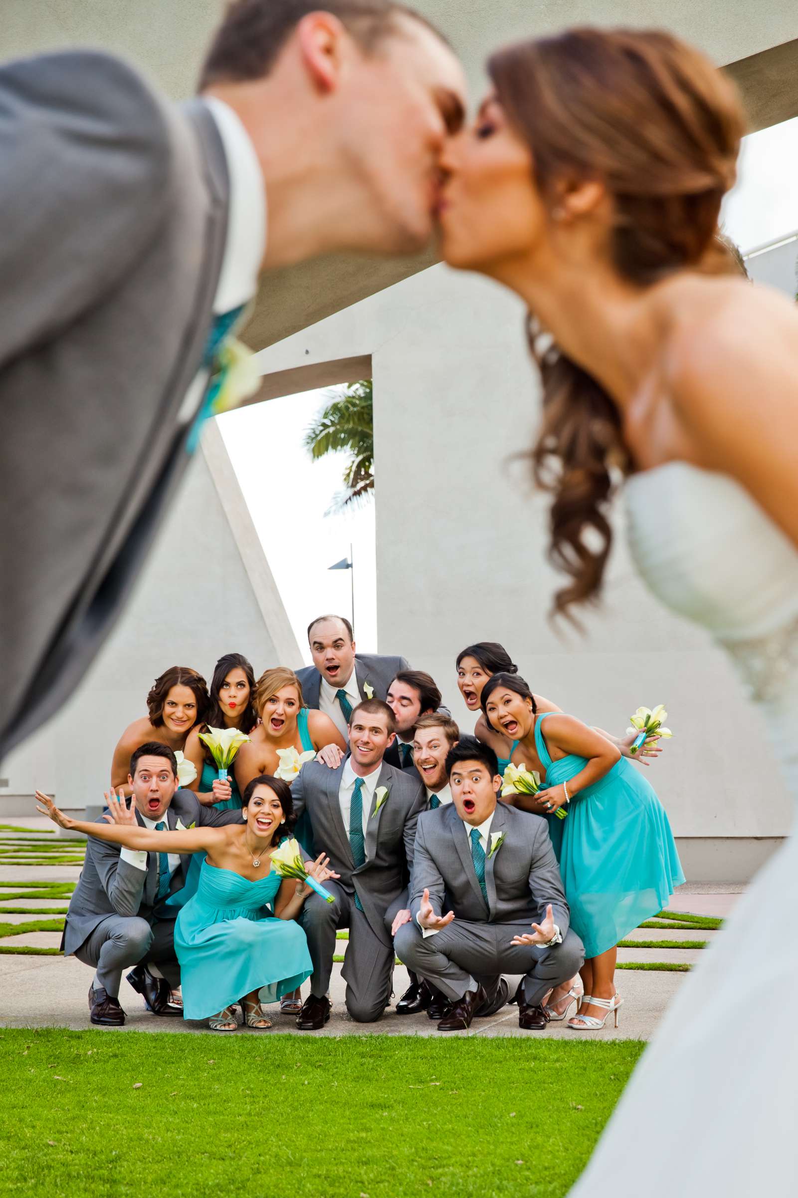 Funny moment at Hilton San Diego Bayfront Wedding coordinated by Holly Kalkin Weddings, Lauren and Stephen Wedding Photo #143477 by True Photography