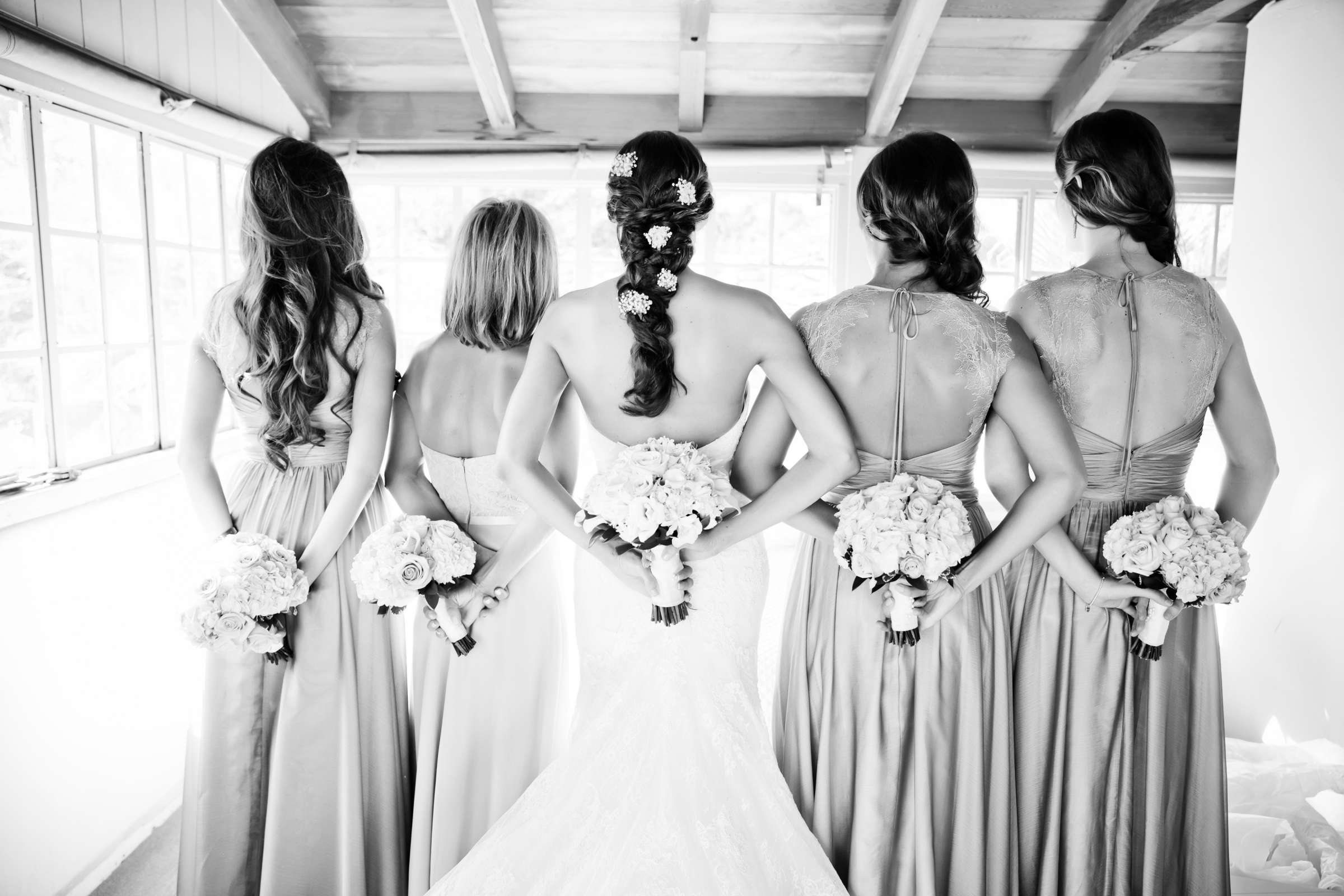 Bridesmaids, Black and White photo at The O'Donnell House Wedding coordinated by The Events Department, Kristin and Russel Wedding Photo #143579 by True Photography