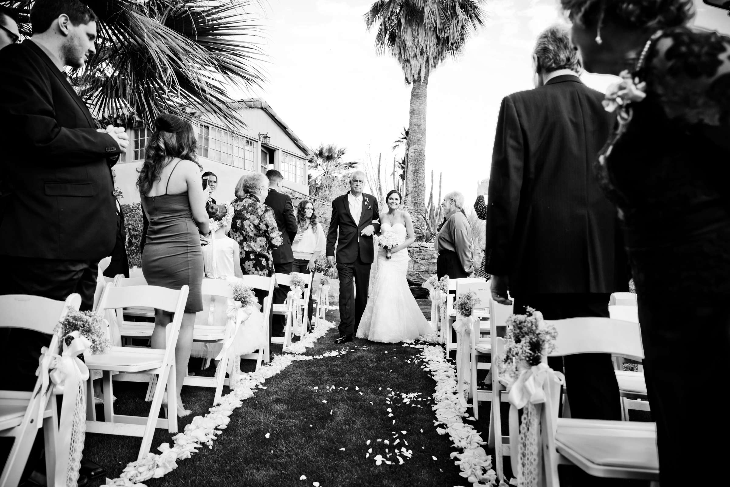 Ceremony, Black and White photo at The O'Donnell House Wedding coordinated by The Events Department, Kristin and Russel Wedding Photo #143594 by True Photography