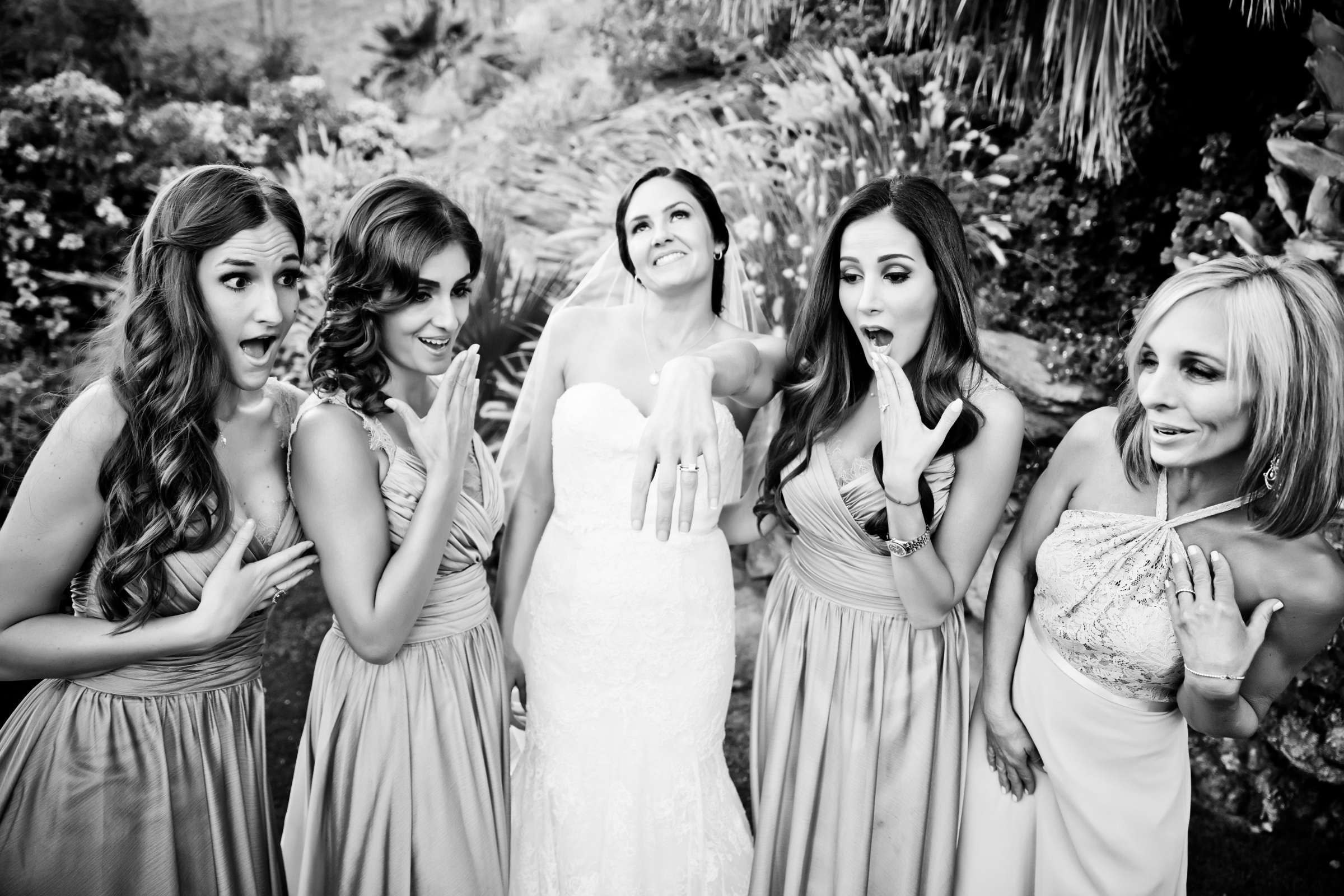 Bridesmaids, Black and White photo at The O'Donnell House Wedding coordinated by The Events Department, Kristin and Russel Wedding Photo #143604 by True Photography