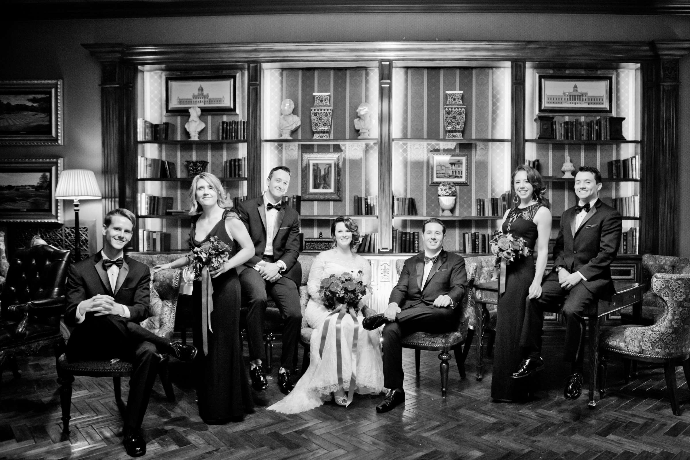 Black and White photo at Fairmont Grand Del Mar Wedding coordinated by Details Defined, Ryan and Kyle Wedding Photo #6 by True Photography