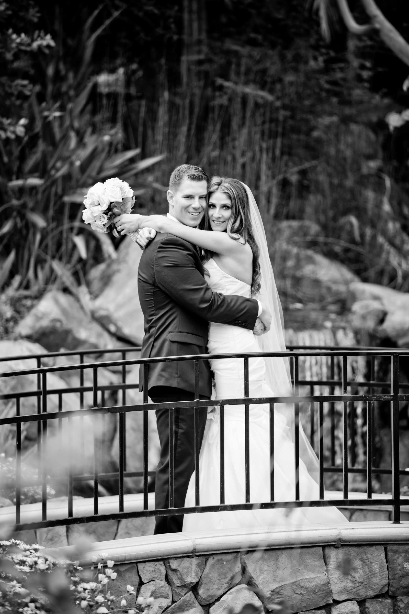 Bride and Groom, Black and White photo at Grand Tradition Estate Wedding coordinated by Grand Tradition Estate, Sarah and Bradley Wedding Photo #6 by True Photography