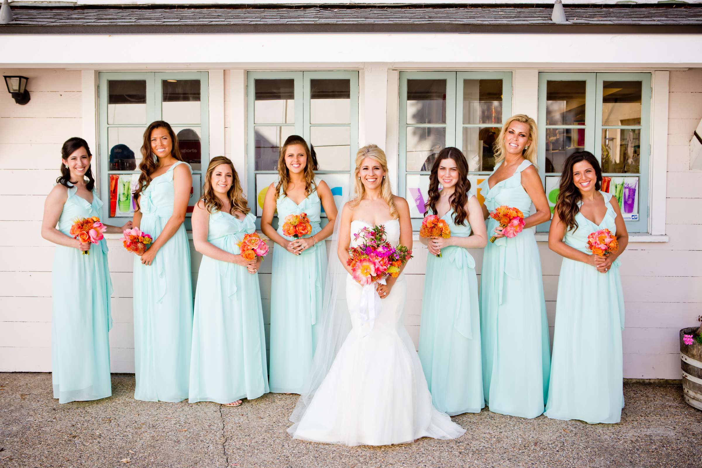 Bridesmaids, Blue colors at Manchester Grand Hyatt San Diego Wedding coordinated by Lavish Weddings, Robyn and Chris Wedding Photo #33 by True Photography