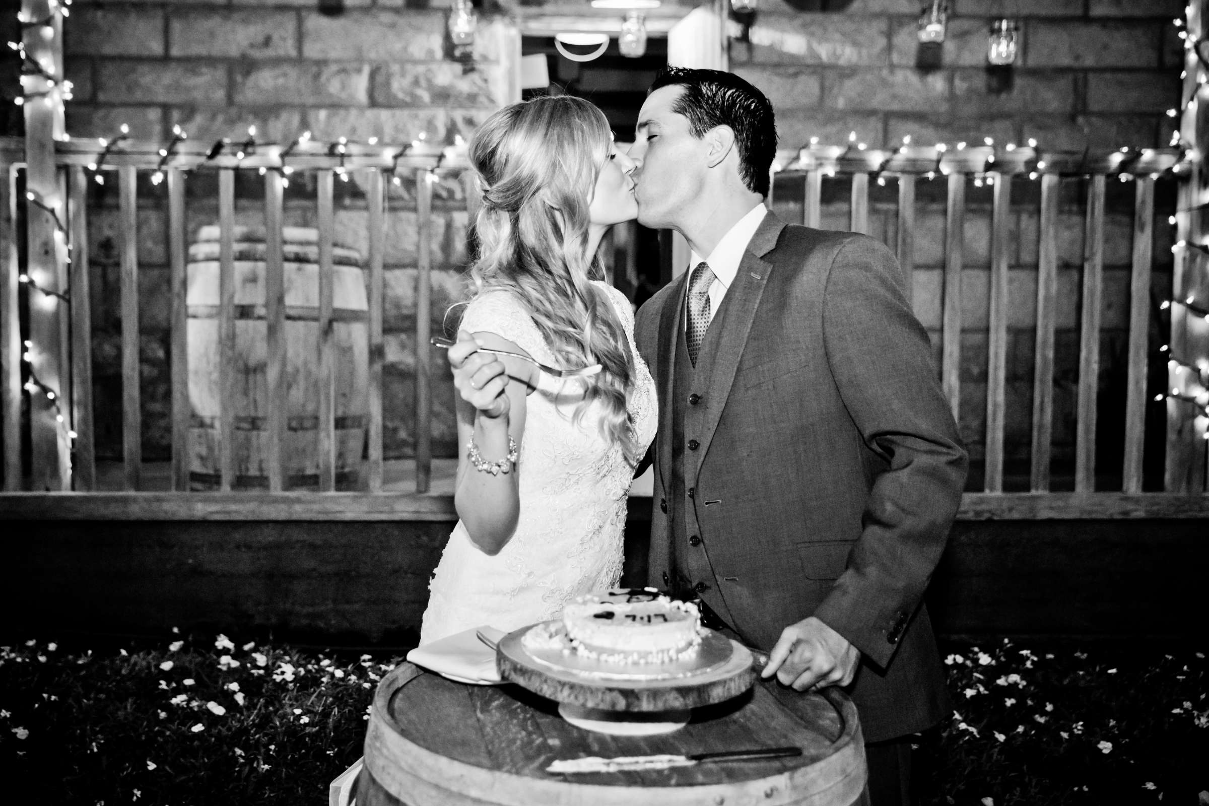 Black and White photo at Temecula Creek Inn Wedding coordinated by Emily Smiley, Katie and John Wedding Photo #77 by True Photography