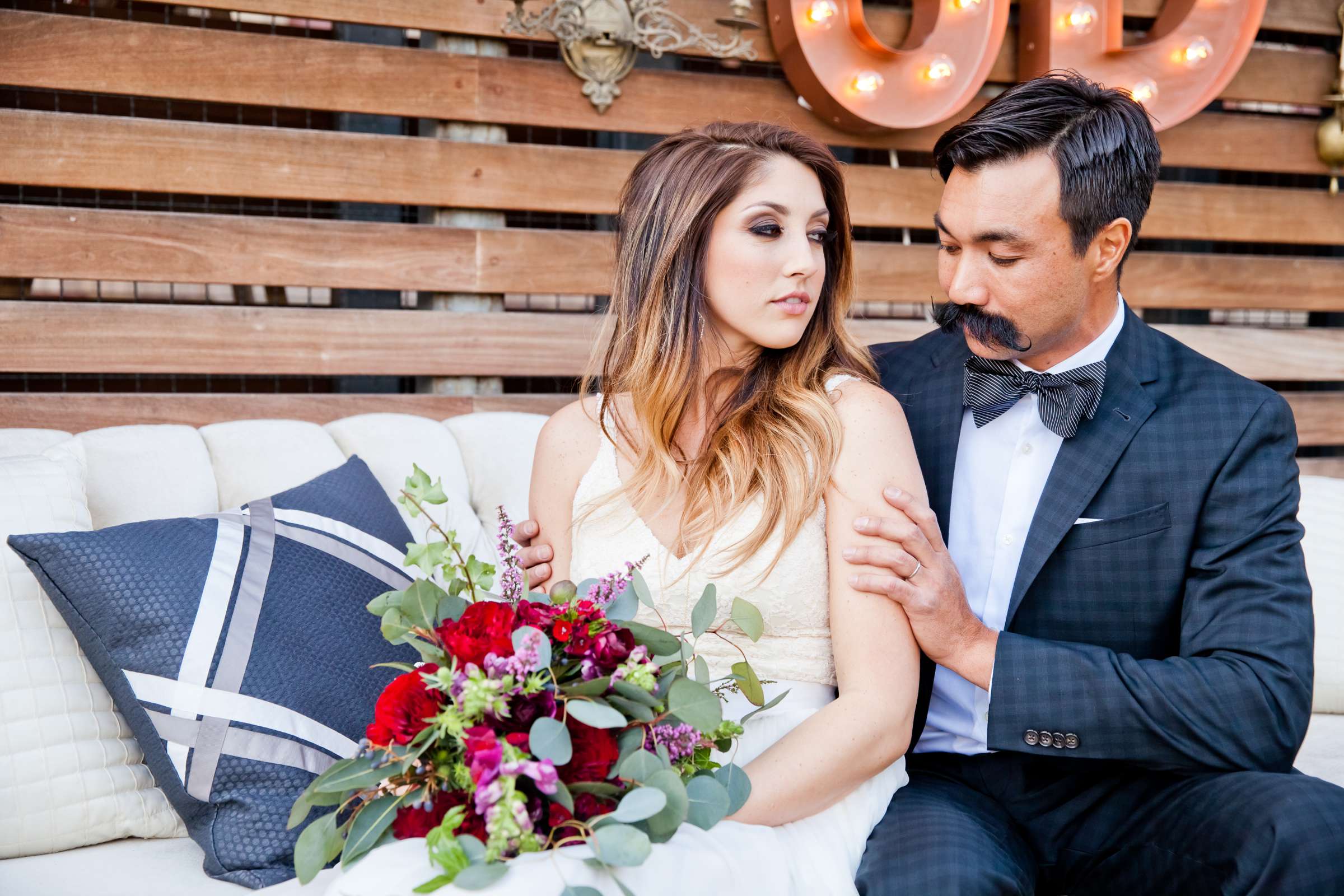 Wedding coordinated by Seven Stems Floral Design & Events, Stylish Editorial Wedding Photo #191102 by True Photography