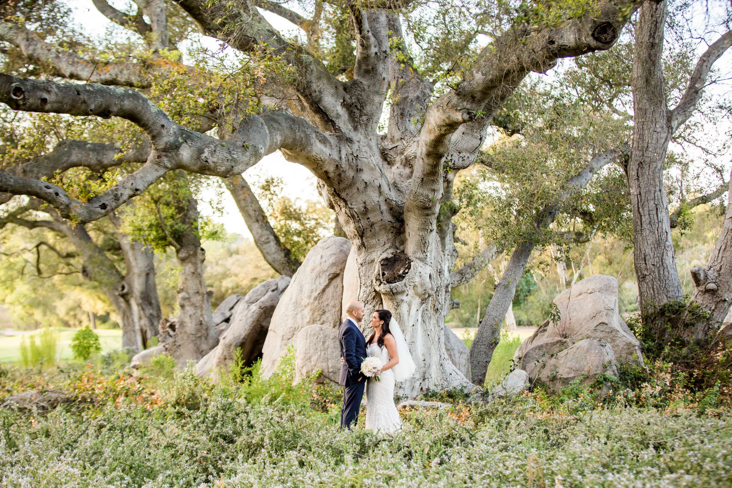 In a Field, Bride and Groom at Mt Woodson Castle Wedding coordinated by Personal Touch Dining, Stephanie and Richard Wedding Photo #1 by True Photography