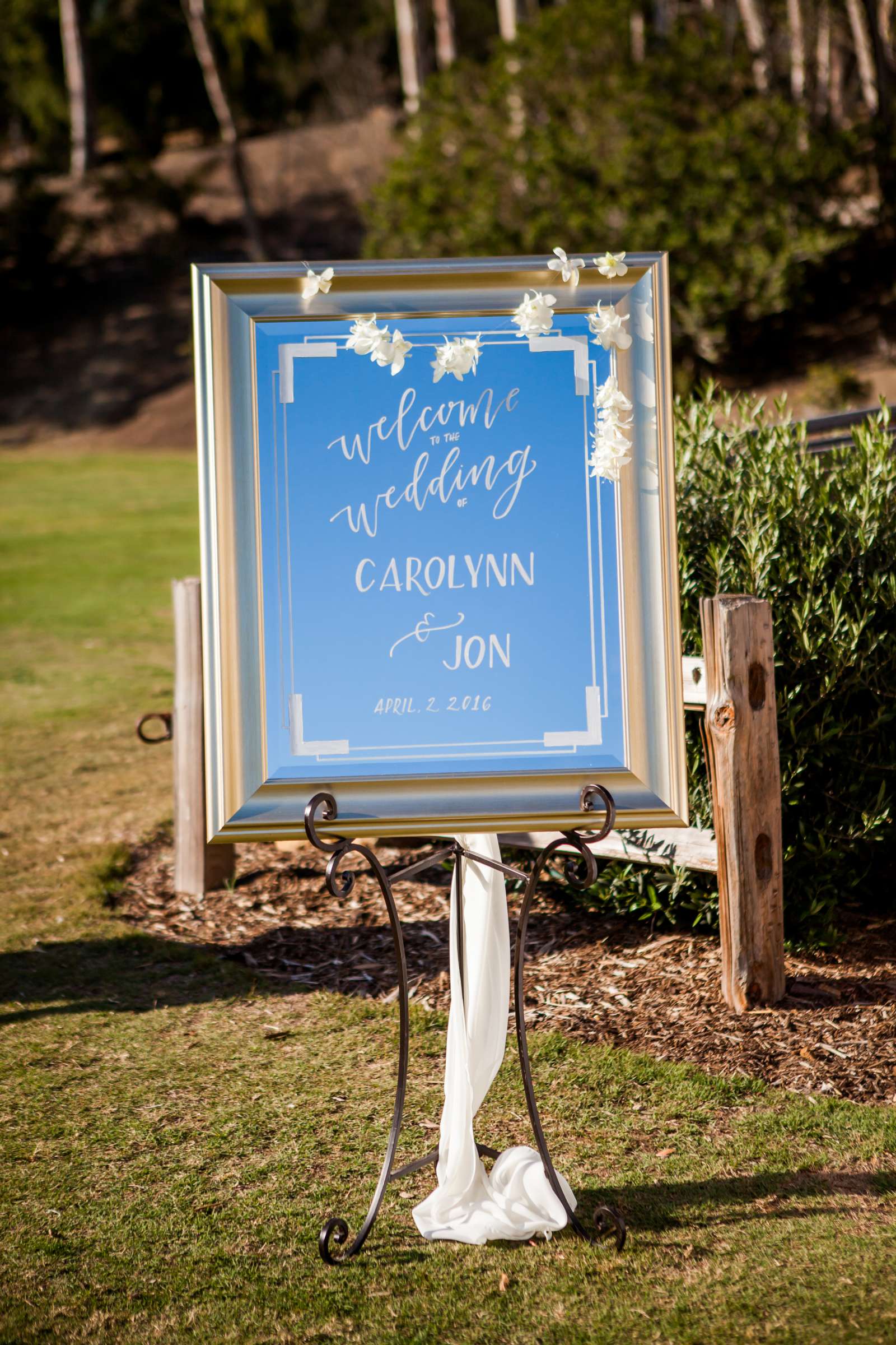 Signage at Rancho Santa Fe Golf Club Wedding coordinated by Monarch Weddings, Carolynn and Jon Wedding Photo #291 by True Photography