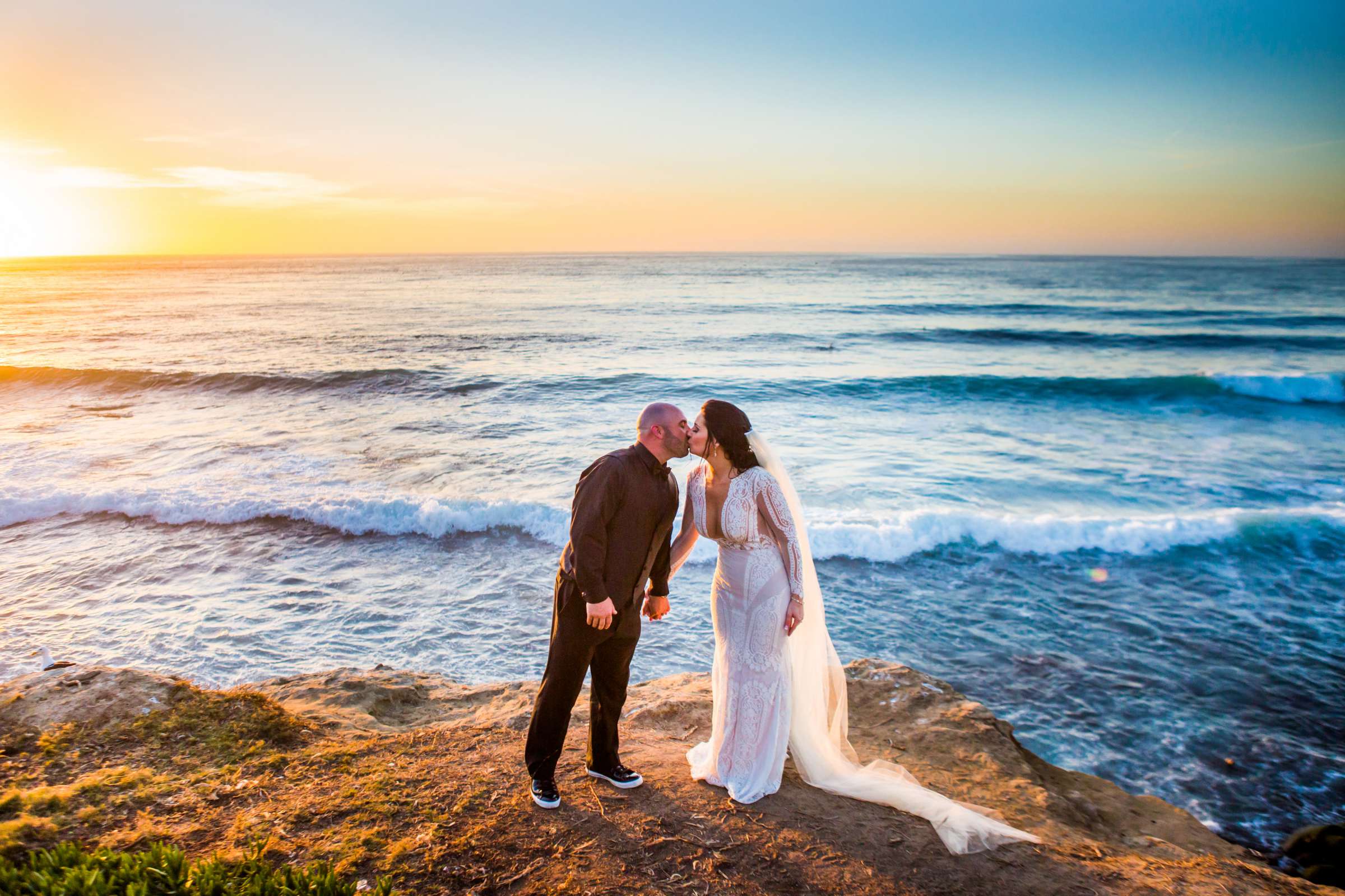 Beach at La Jolla Cove Rooftop Wedding, Melanie and Bradley Wedding Photo #1 by True Photography