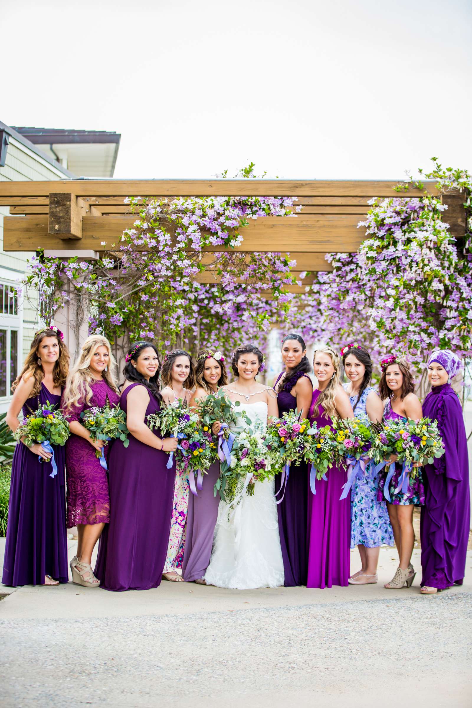 Purple colors, Bridesmaids at Coronado Community Center Wedding coordinated by Serendipity Events, Carmellee and Alvin Wedding Photo #213498 by True Photography