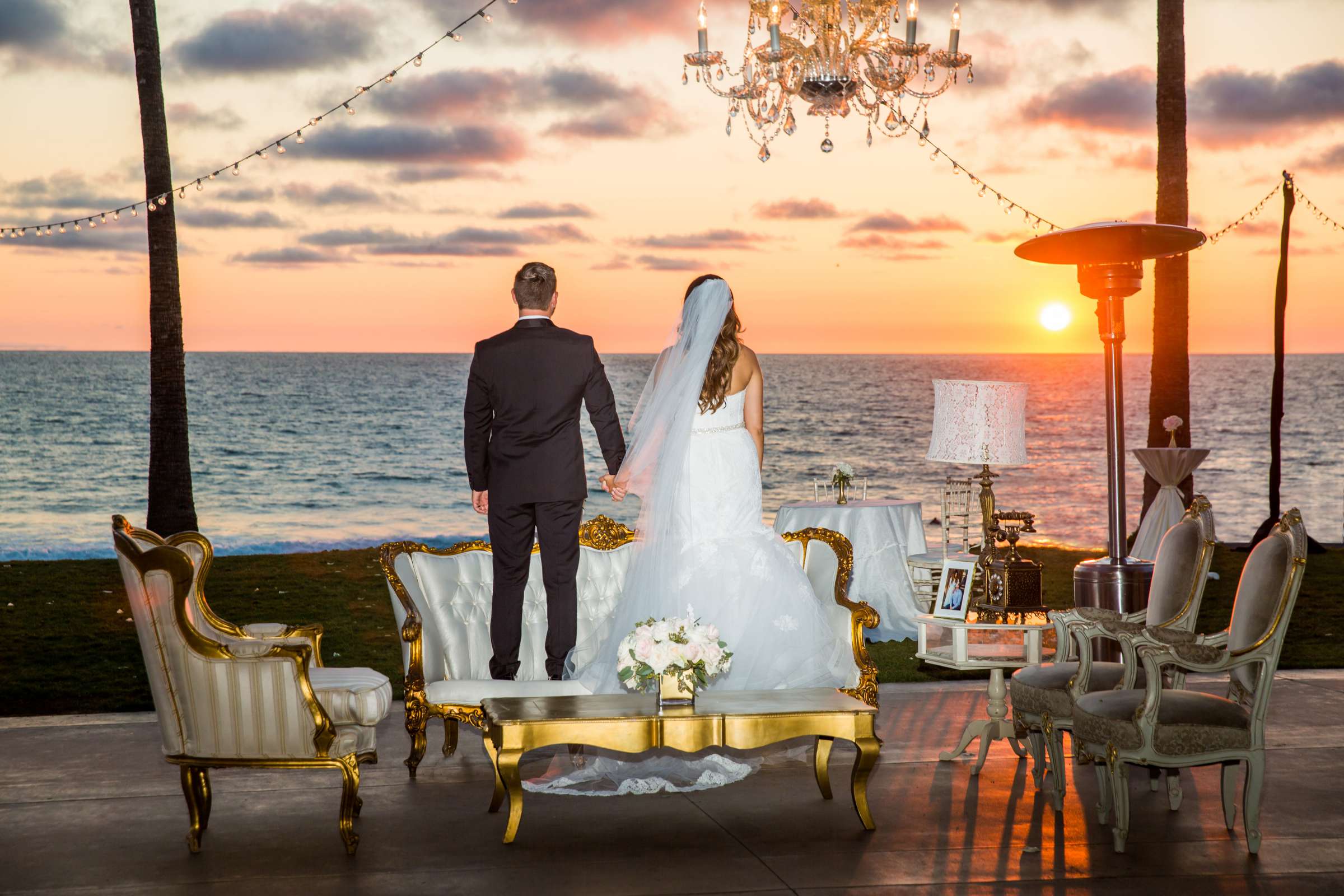 Sunset at Scripps Seaside Forum Wedding coordinated by Lavish Weddings, Christie and Nate Wedding Photo #222085 by True Photography
