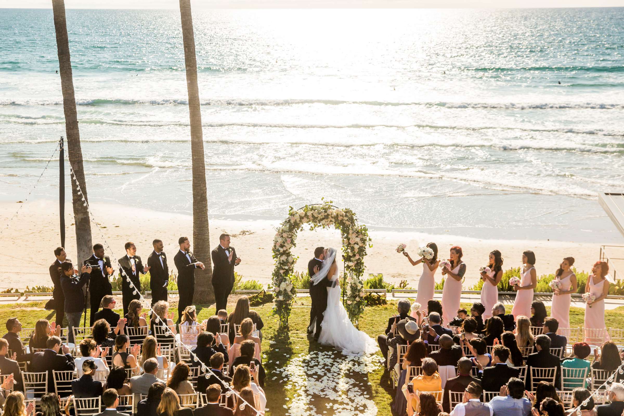 Ceremony, Beach at Scripps Seaside Forum Wedding coordinated by Lavish Weddings, Christie and Nate Wedding Photo #222885 by True Photography