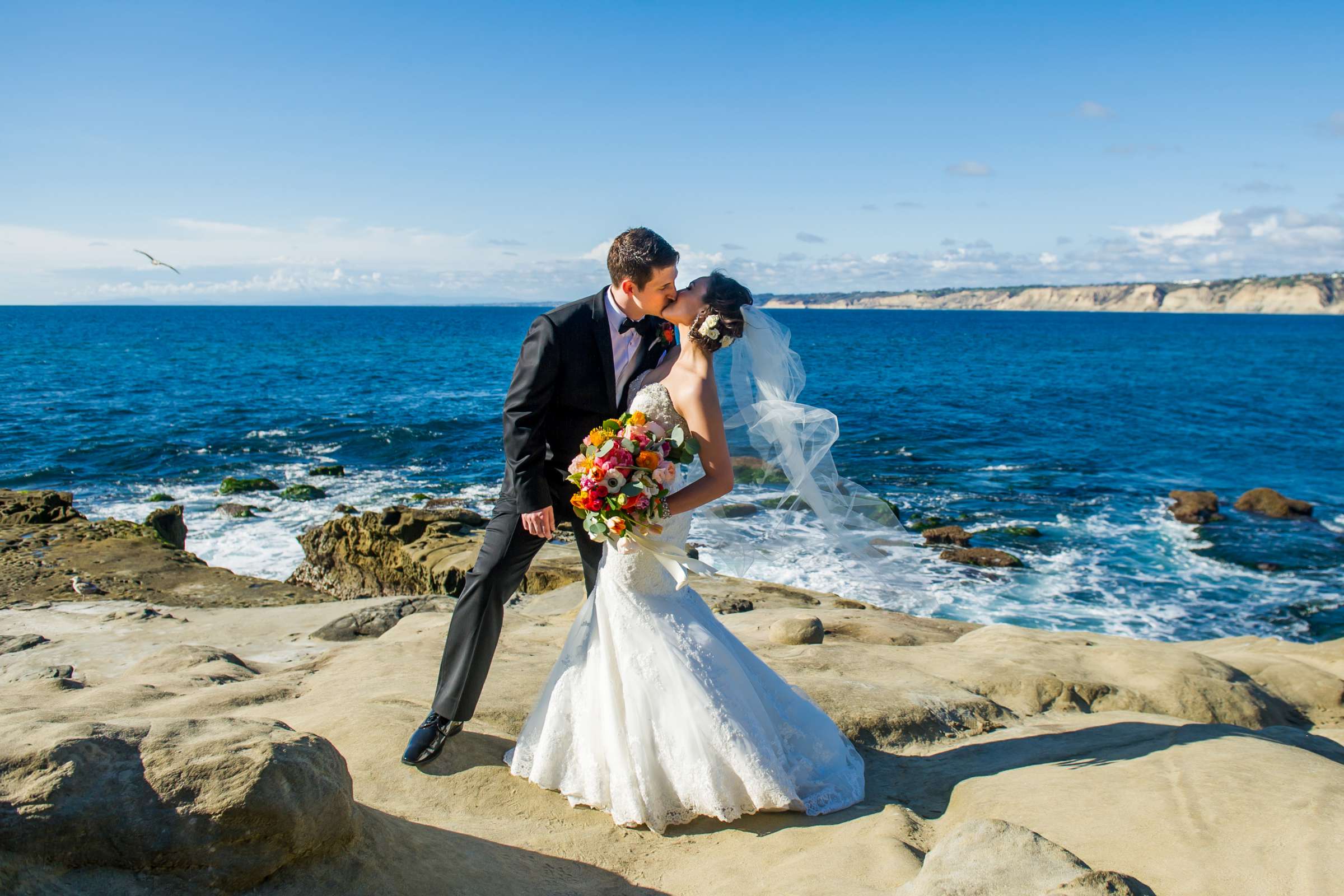 Beach at La Valencia Wedding coordinated by Crown Weddings, Autumn and Steven Wedding Photo #222900 by True Photography