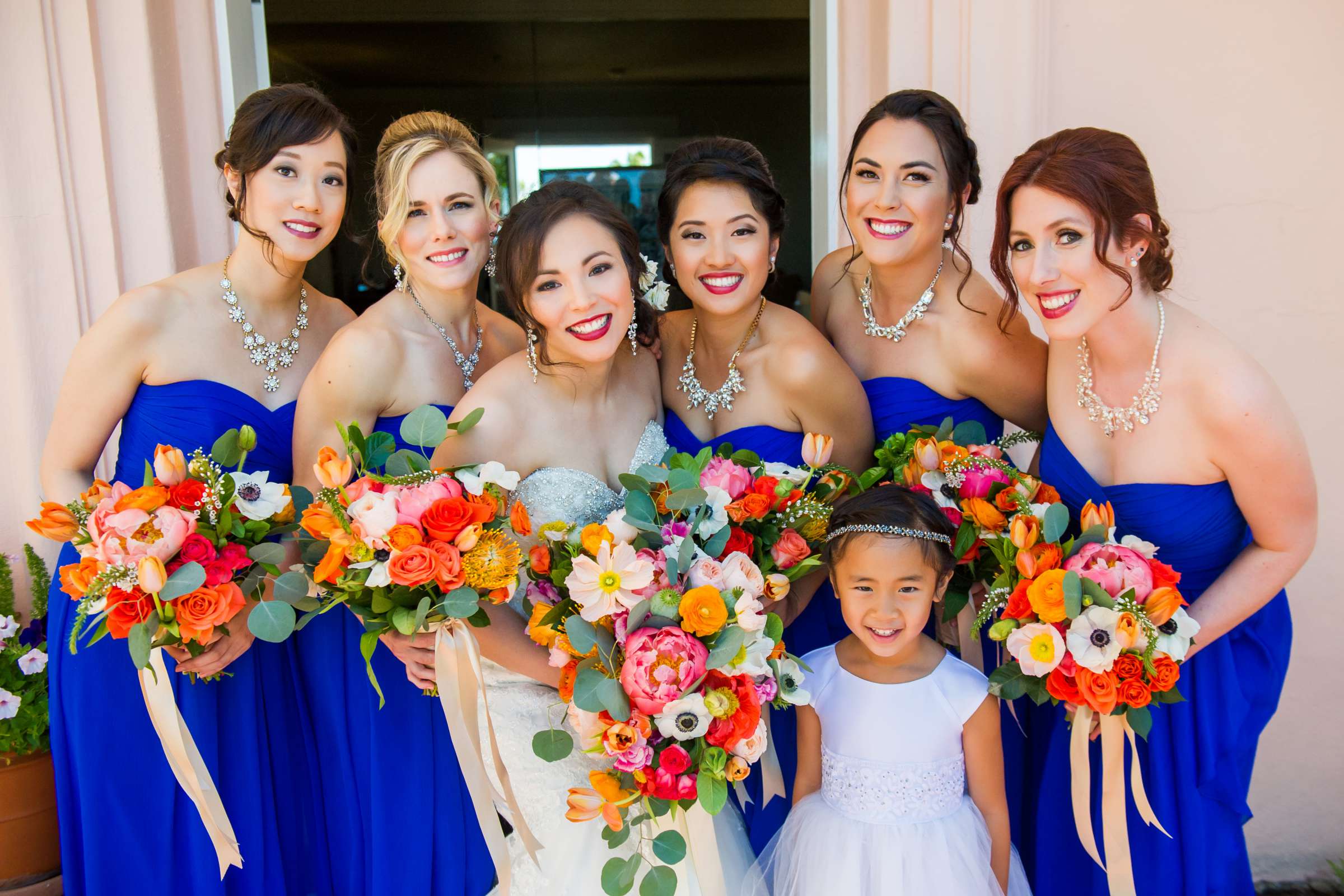 Bridesmaids at La Valencia Wedding coordinated by Crown Weddings, Autumn and Steven Wedding Photo #222936 by True Photography