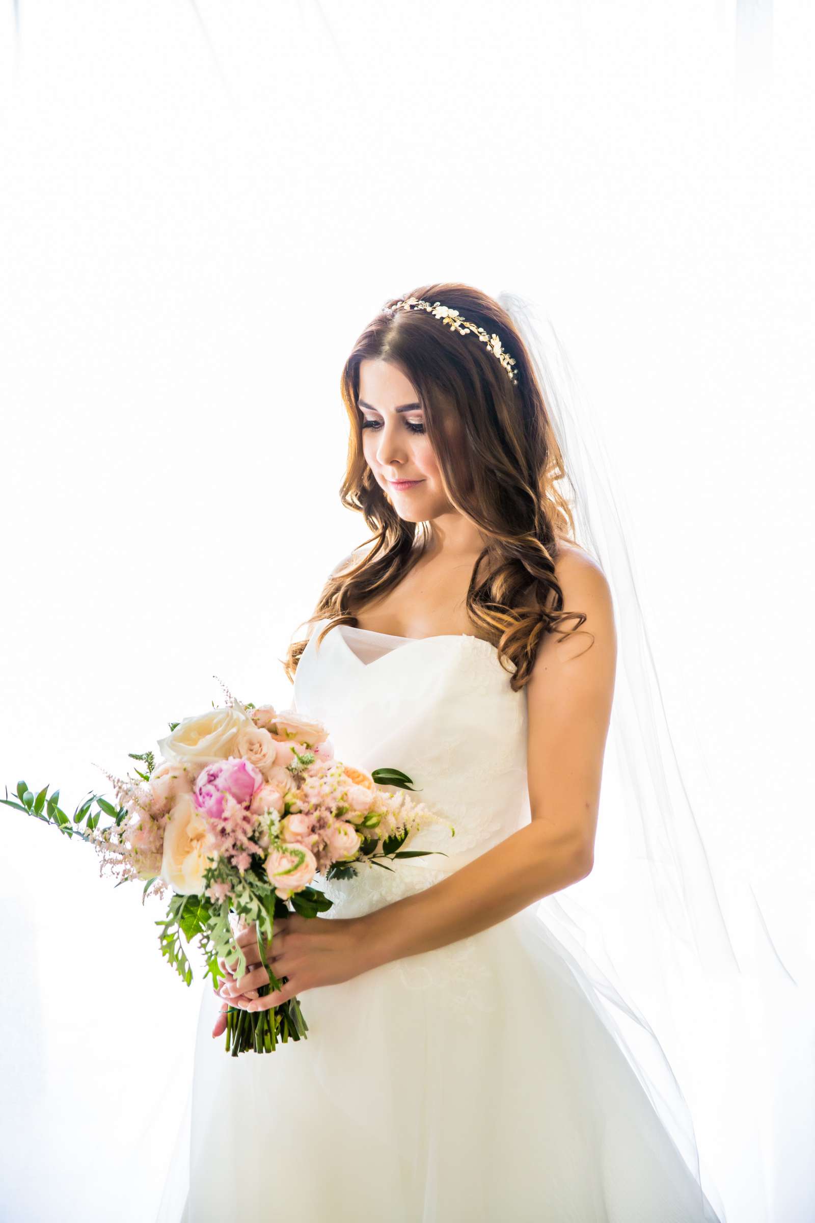White colors, Bouquet, Classical moment, Bride at Ponte Estate Winery Wedding coordinated by Seven Stems Floral Design & Events, Jennifer and Justin Wedding Photo #8 by True Photography