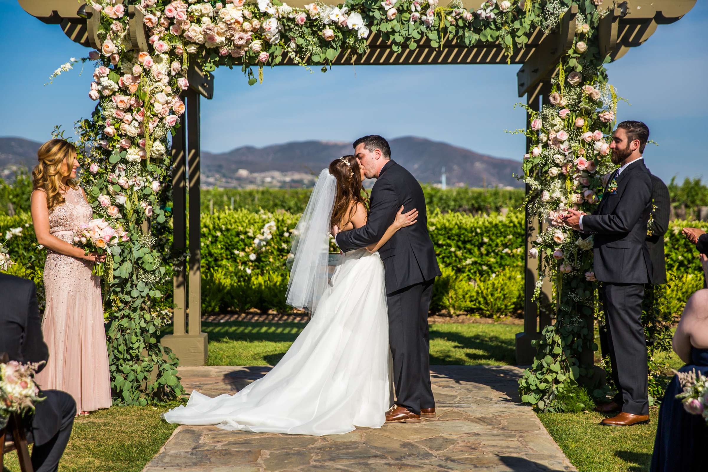 Ponte Estate Winery Wedding coordinated by Seven Stems Floral Design & Events, Jennifer and Justin Wedding Photo #81 by True Photography