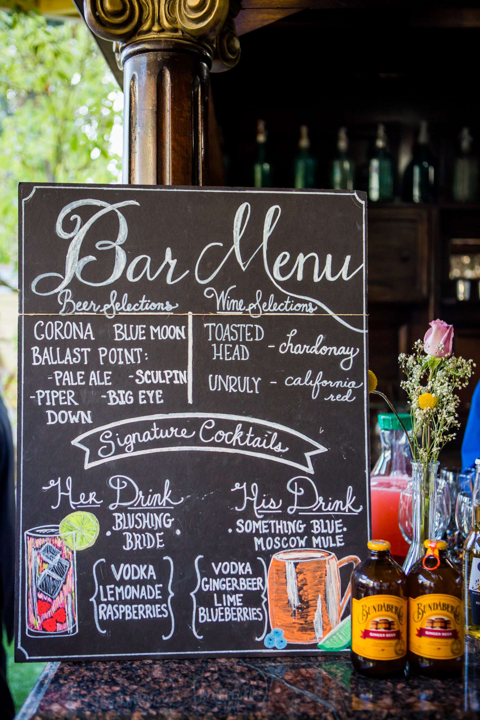 Beverages, Signage at Twin Oaks House & Gardens Wedding Estate Wedding coordinated by Twin Oaks House & Gardens Wedding Estate, Danielle and Shawn Wedding Photo #194 by True Photography