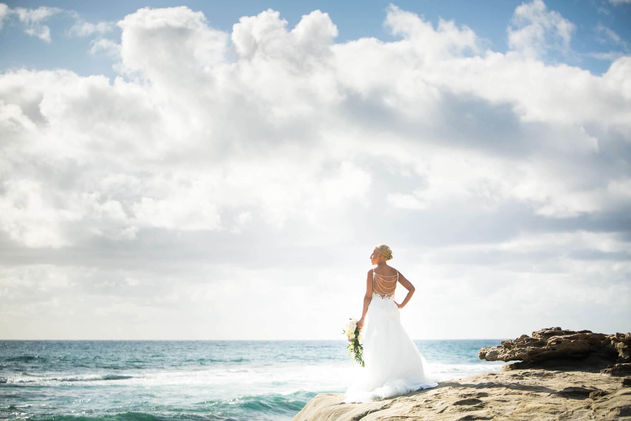 Bride, Beach at Wedding, Kristen and Ryan Wedding Photo #229730 by True Photography