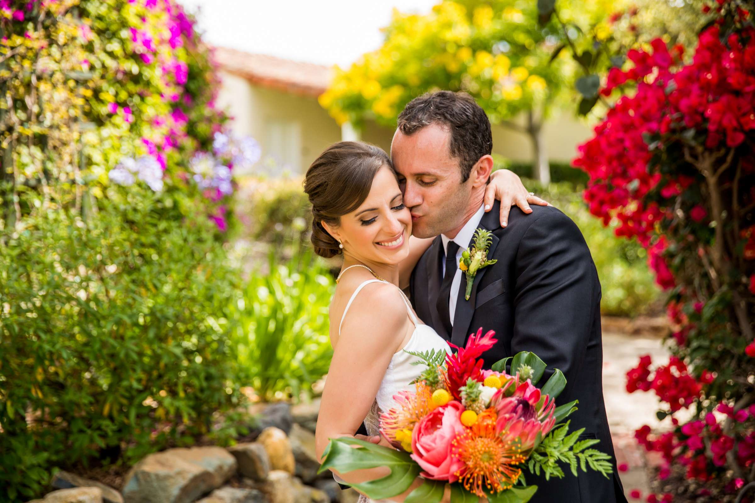 First Look, Romantic moment at The Inn at Rancho Santa Fe Wedding coordinated by Lauren Balben, Lucia and Rob Wedding Photo #233719 by True Photography