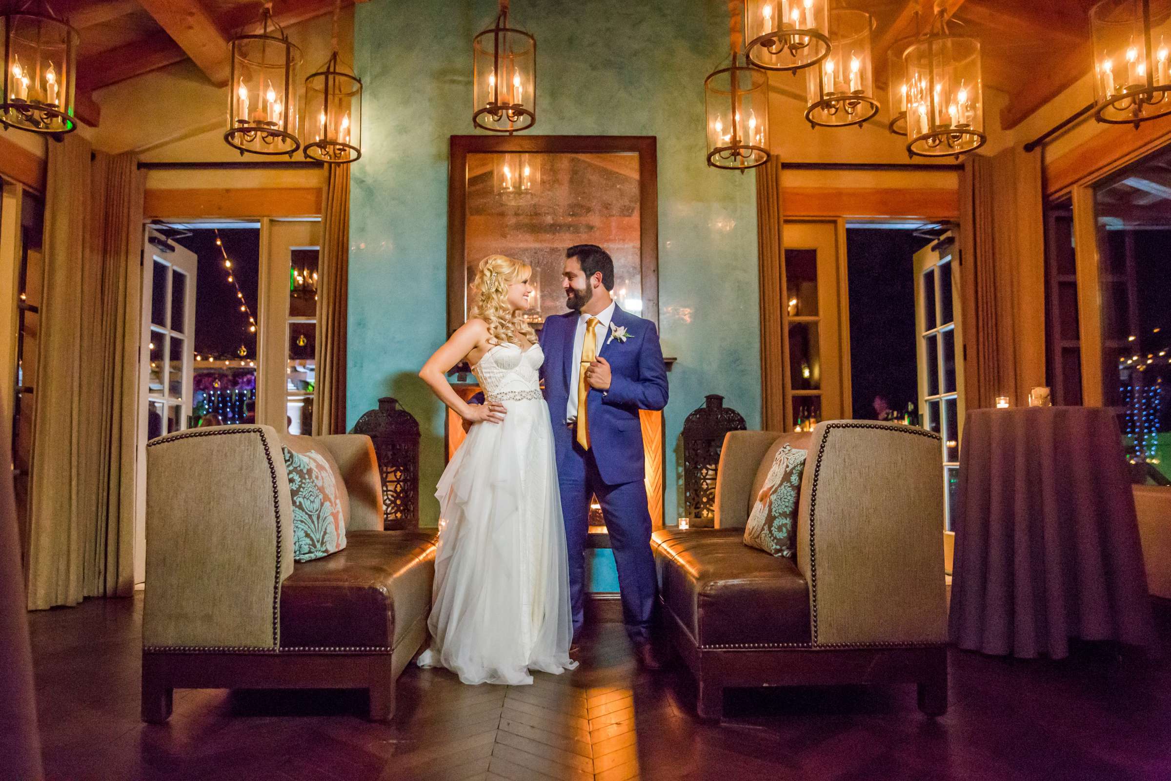 Bride and Groom, Stylized Portrait at Rancho Valencia Wedding coordinated by Tasteful Tatters, Lacey and Michel Wedding Photo #6 by True Photography