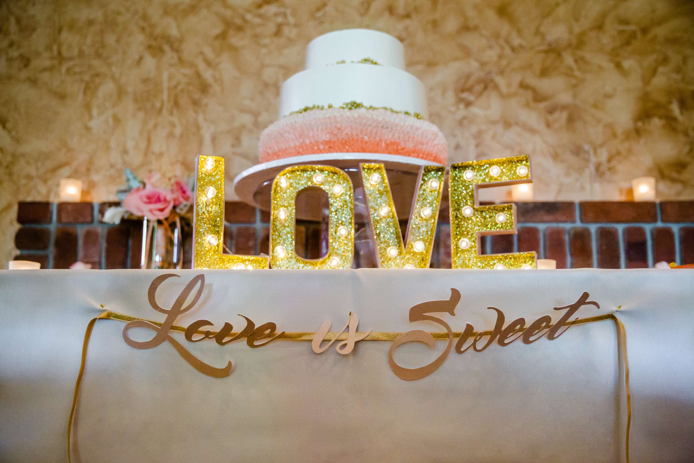 Signage, Cake at Crooked Willow Farms Wedding coordinated by Yibe Bridal Concierge, Cici and Tim Wedding Photo #237227 by True Photography