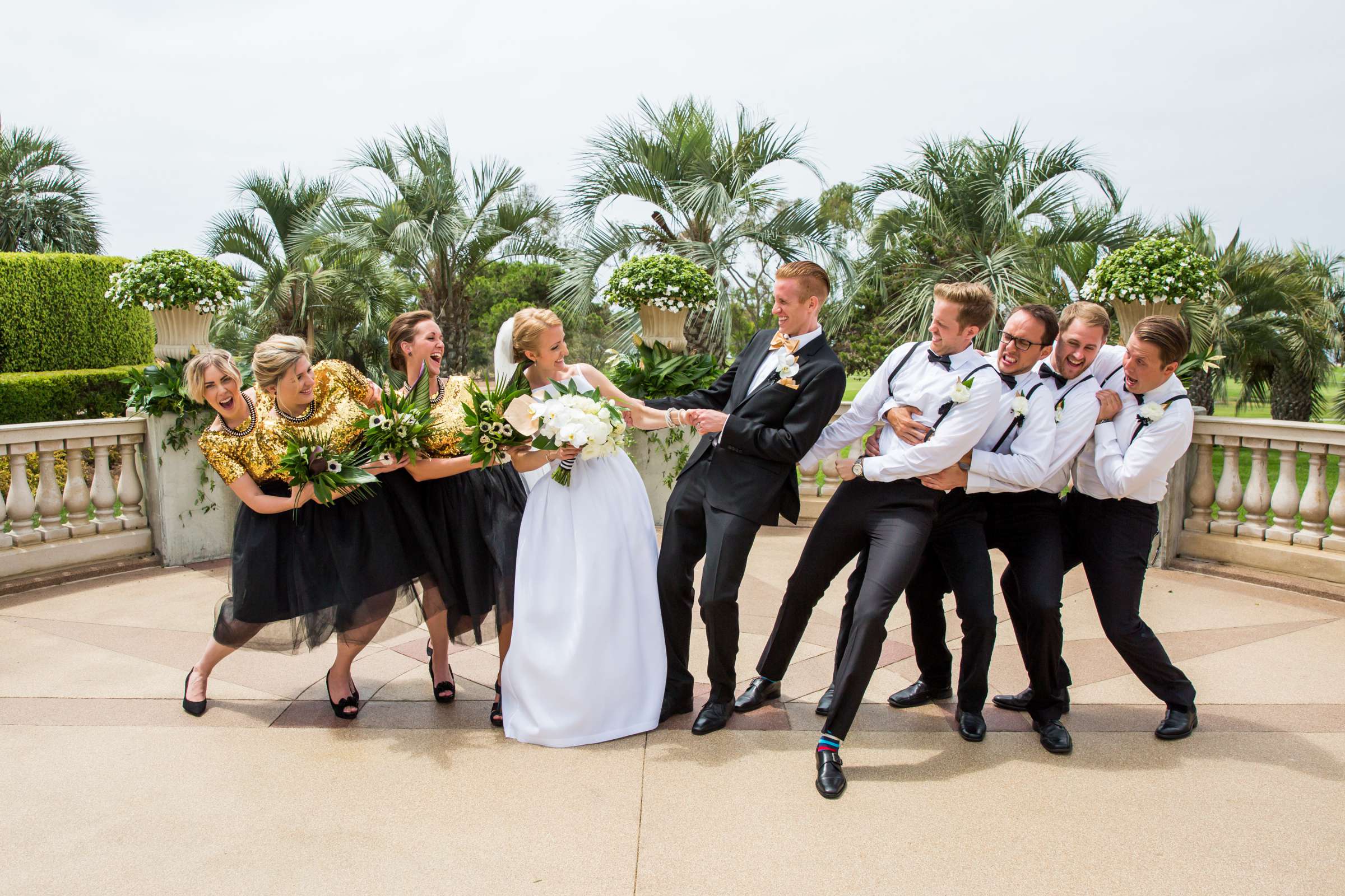 Funny moment at Hilton La Jolla Torrey Pines Wedding, Aubrey and Michael Wedding Photo #16 by True Photography